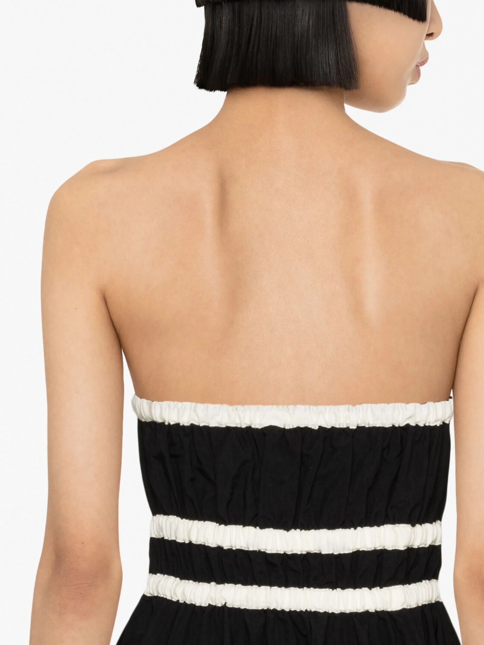 colour-block pleated midi dress