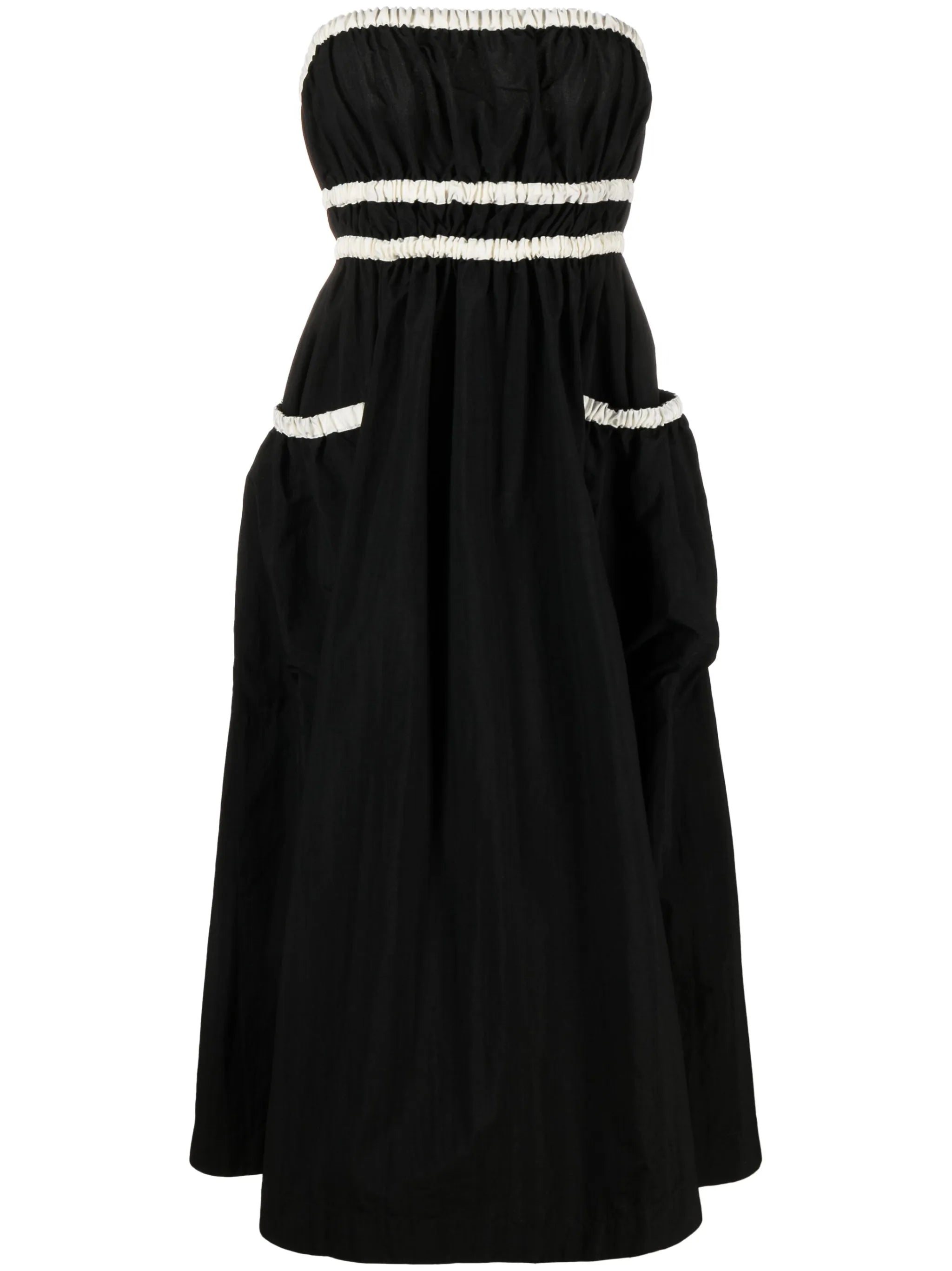 colour-block pleated midi dress