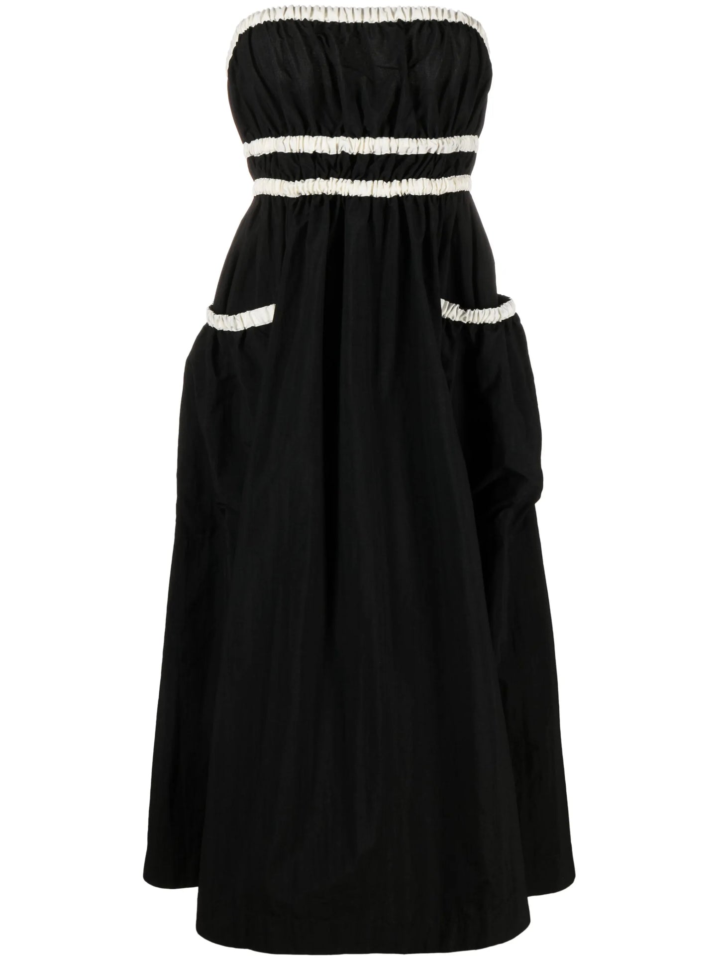 colour-block pleated midi dress