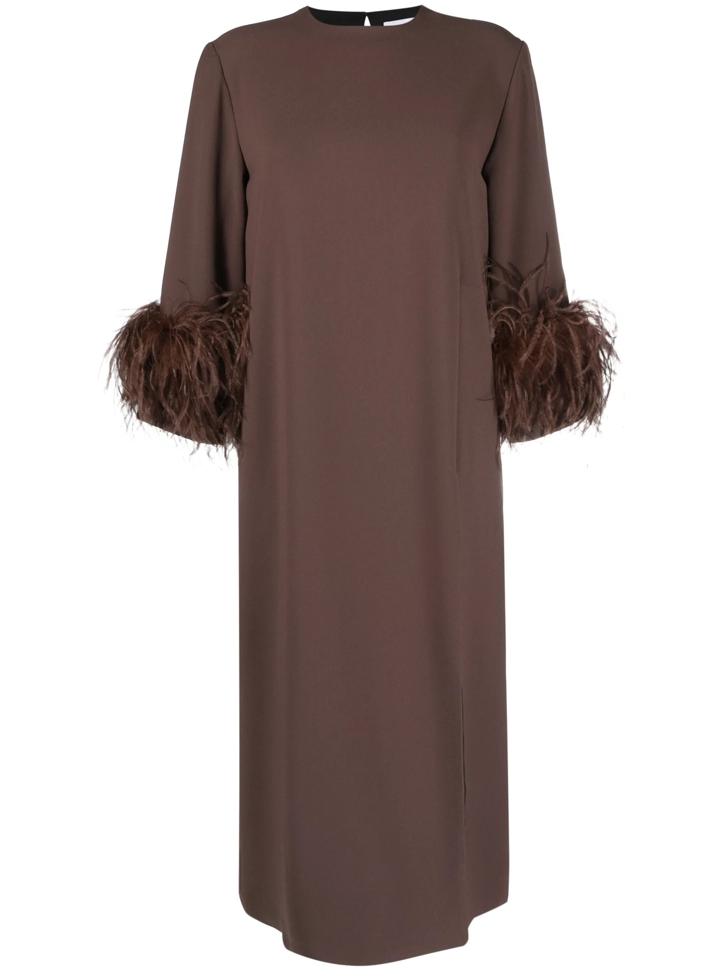 Billie feather-detail midi dress