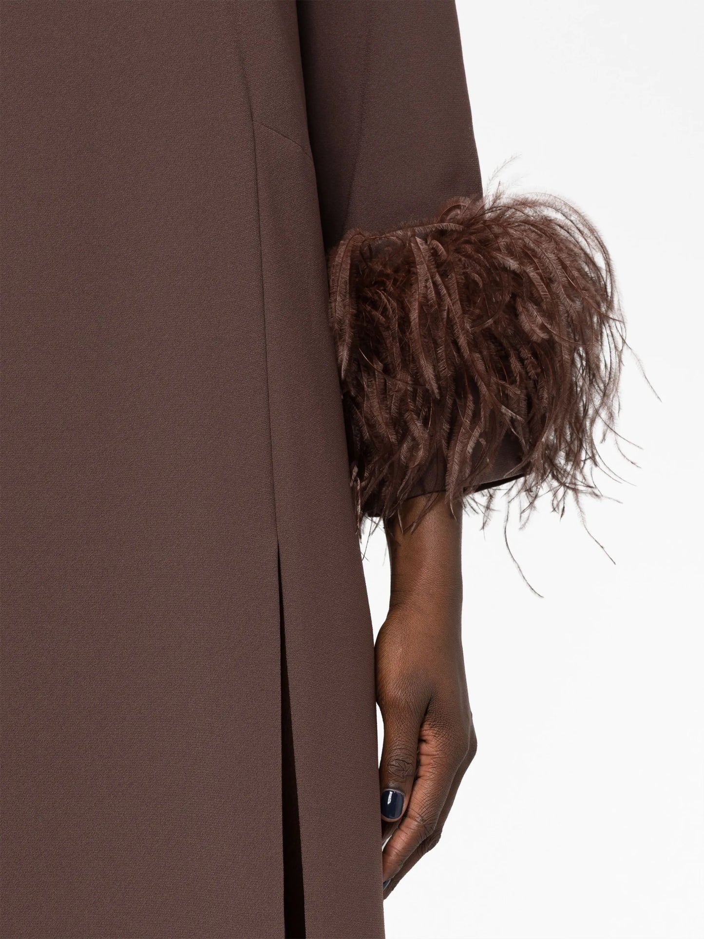 Billie feather-detail midi dress