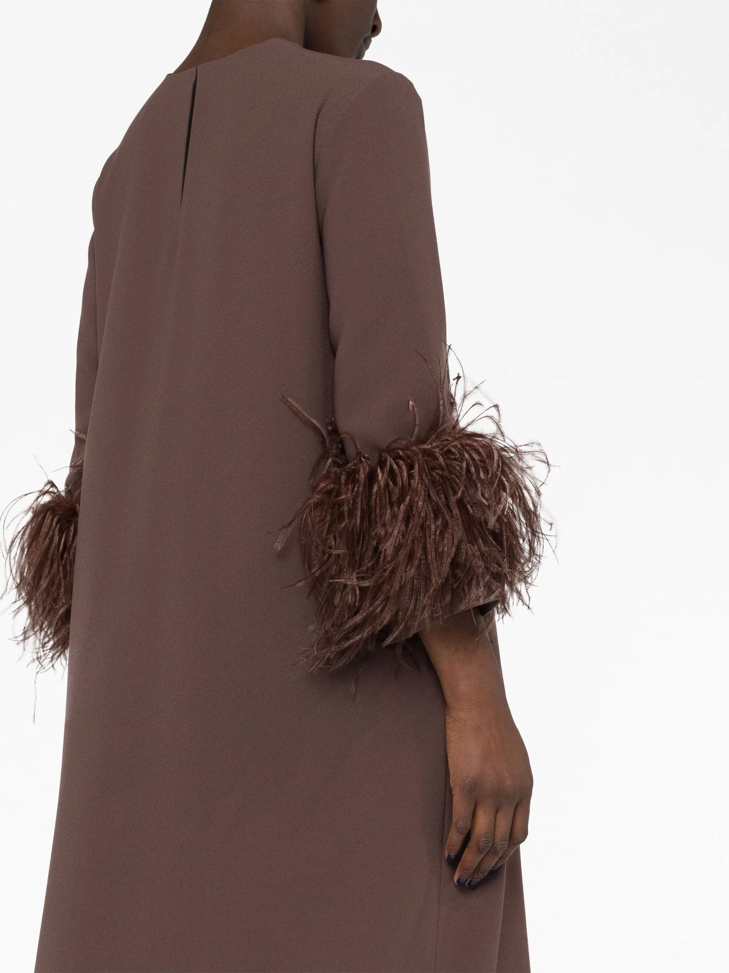 Billie feather-detail midi dress