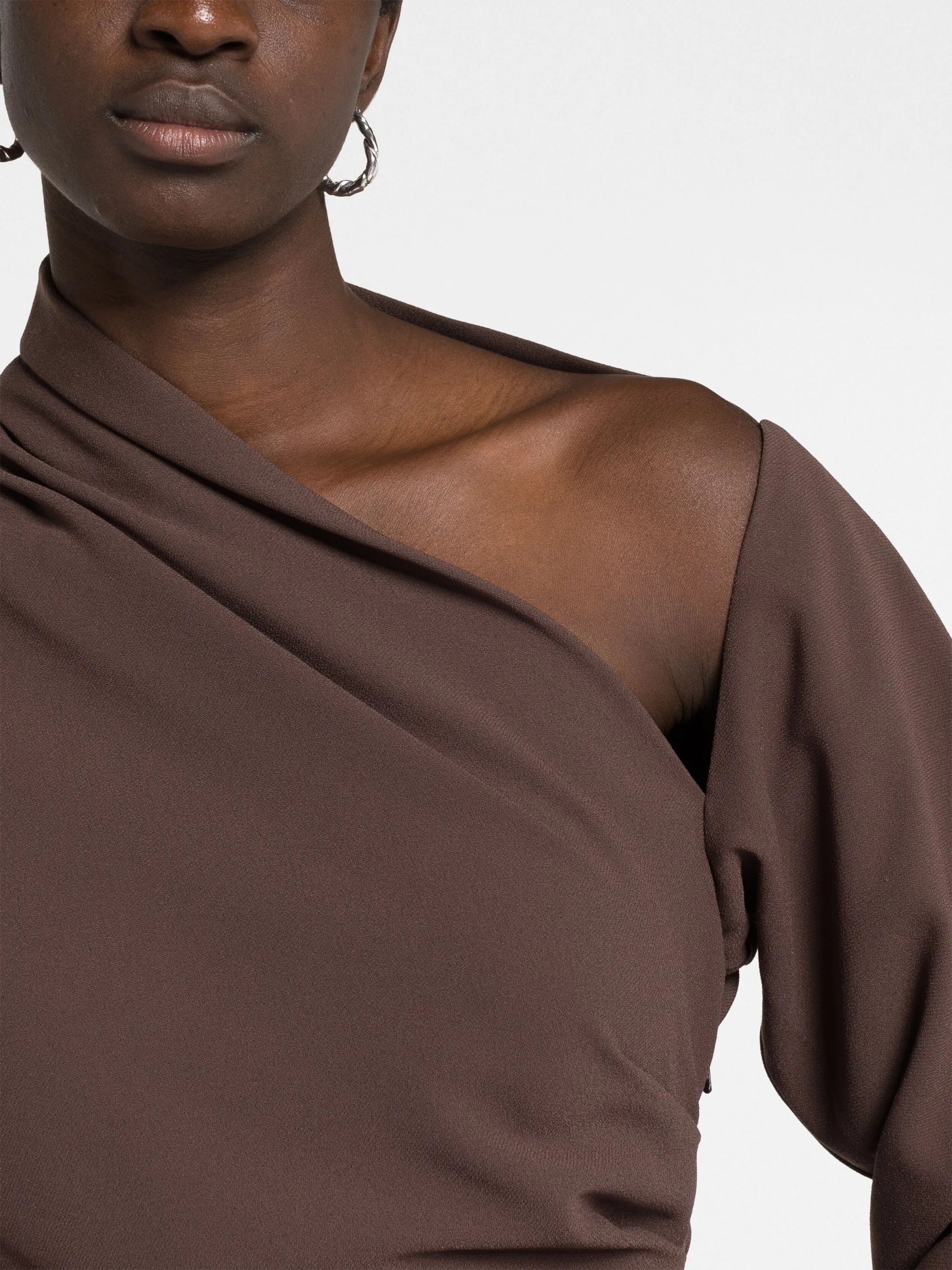Adelaide feather-trim midi dress