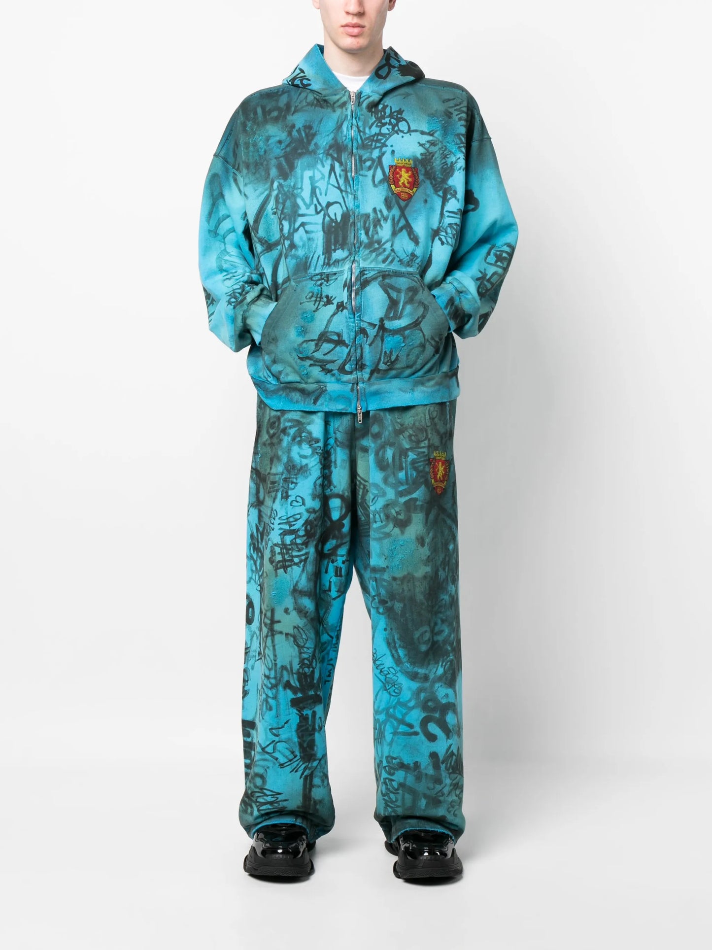 Graffiti Crest cotton track pants