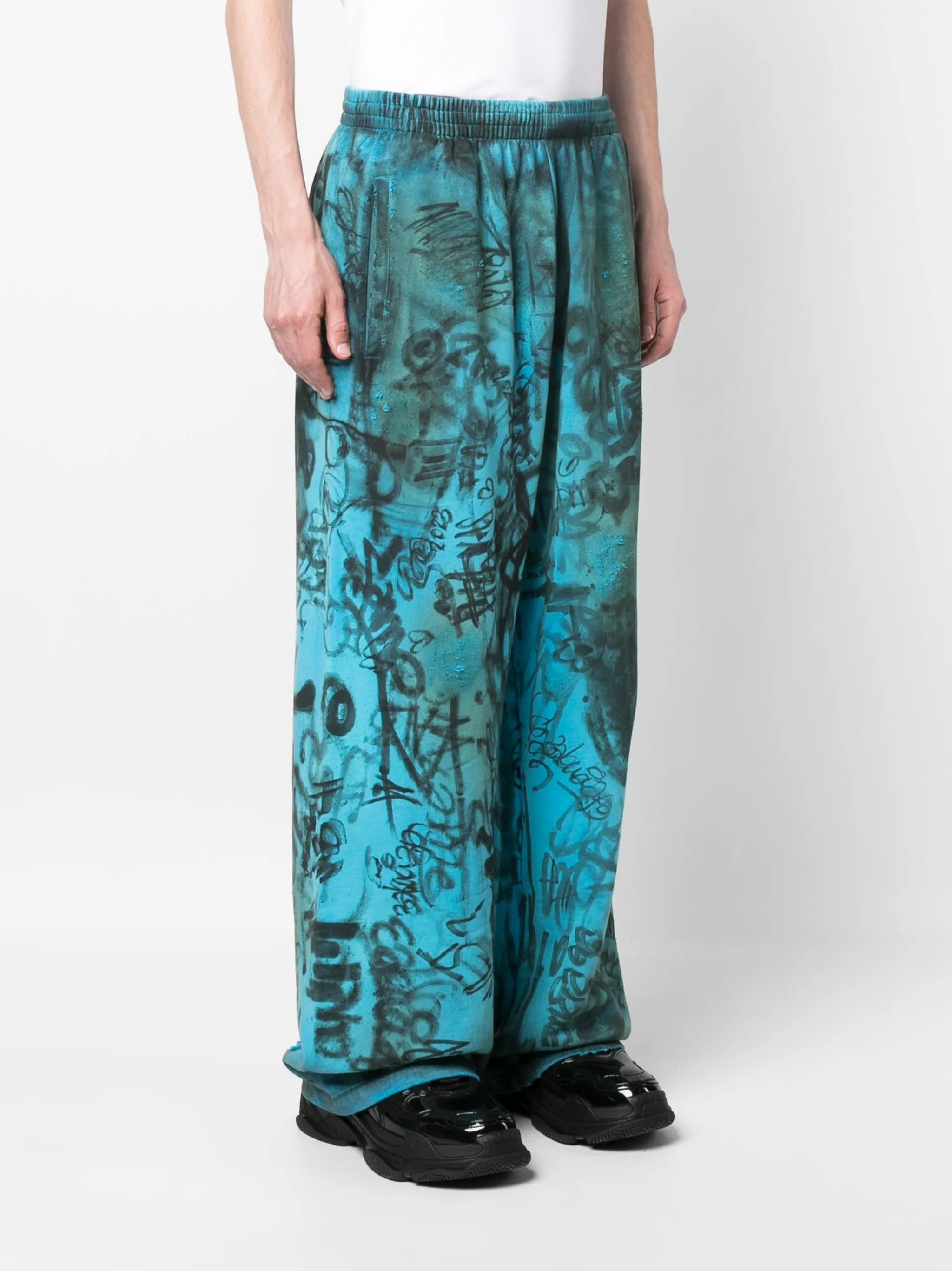 Graffiti Crest cotton track pants