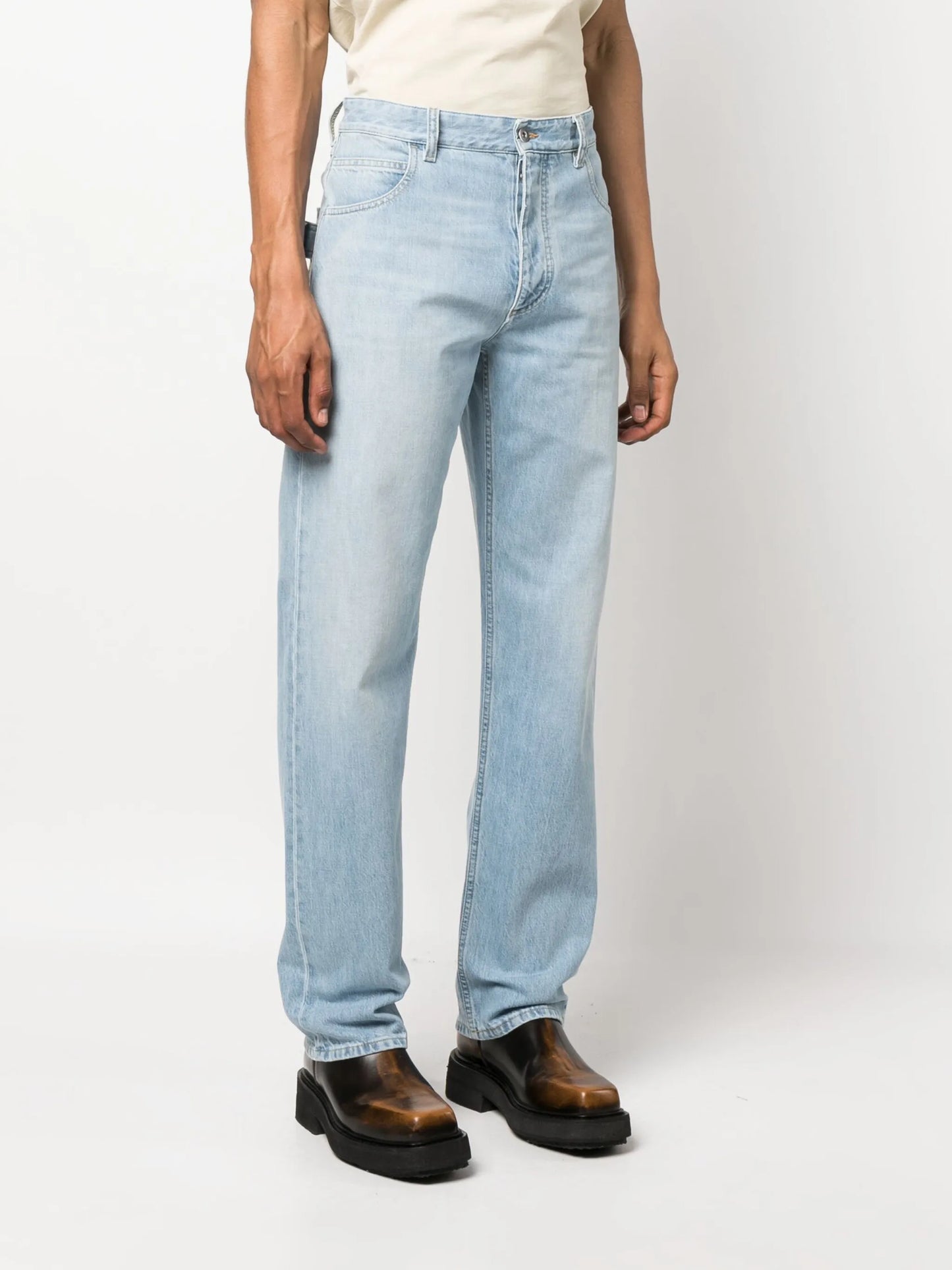embroidered-logo jeans