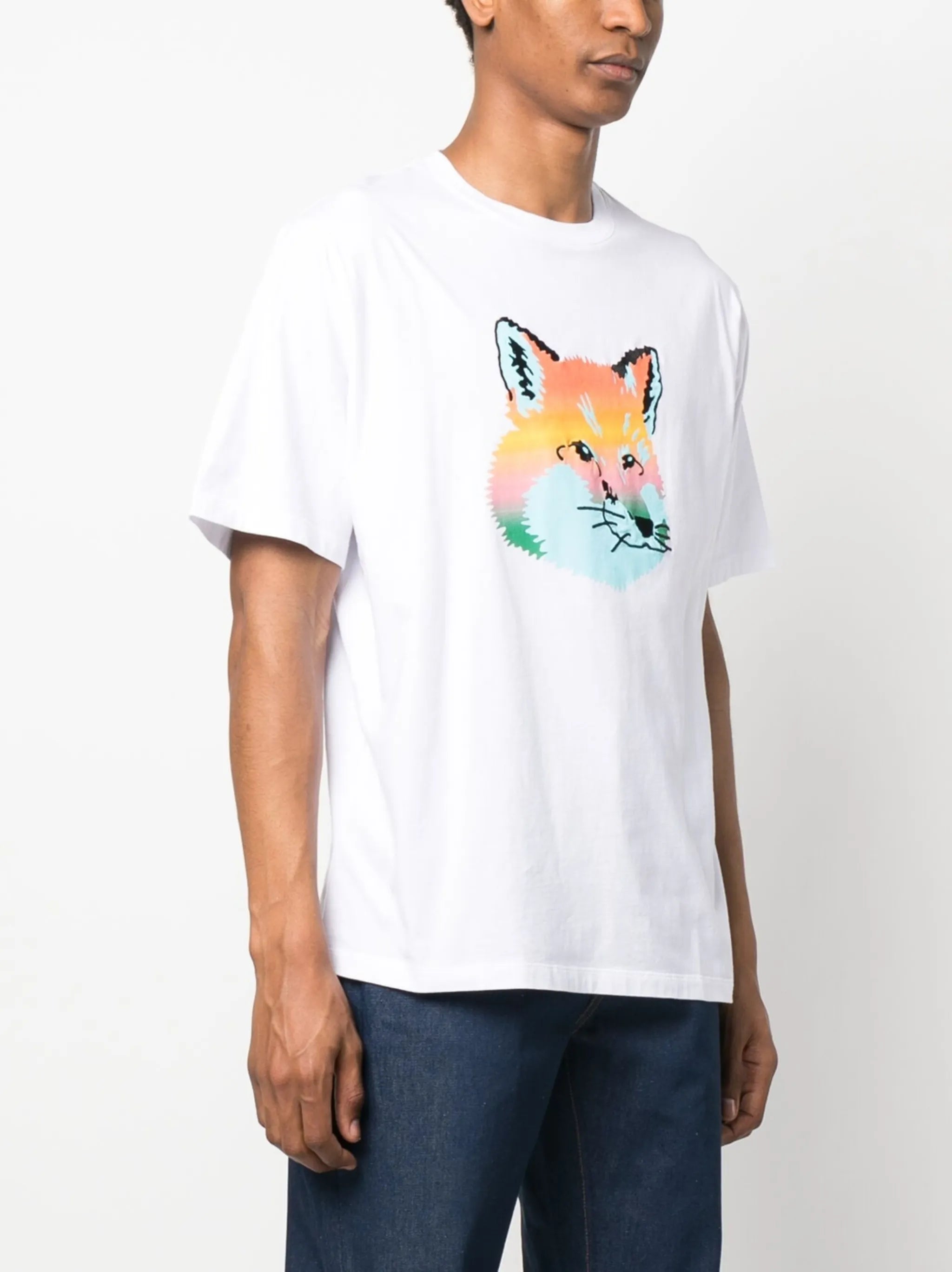 Vibrant Fox Head-print T-shirt