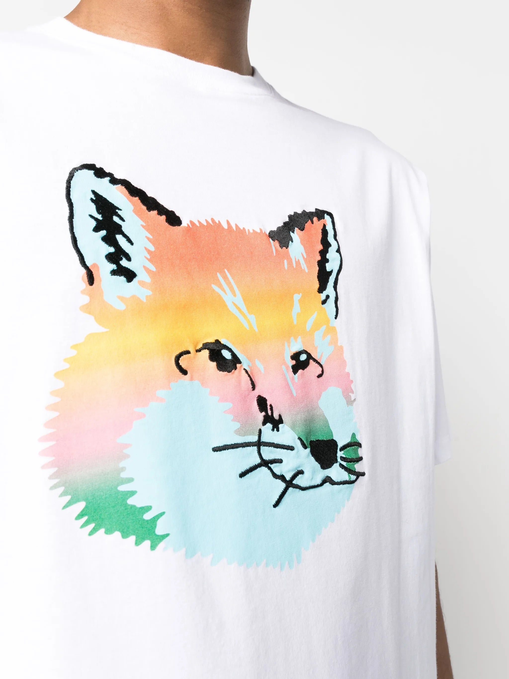 Vibrant Fox Head-print T-shirt