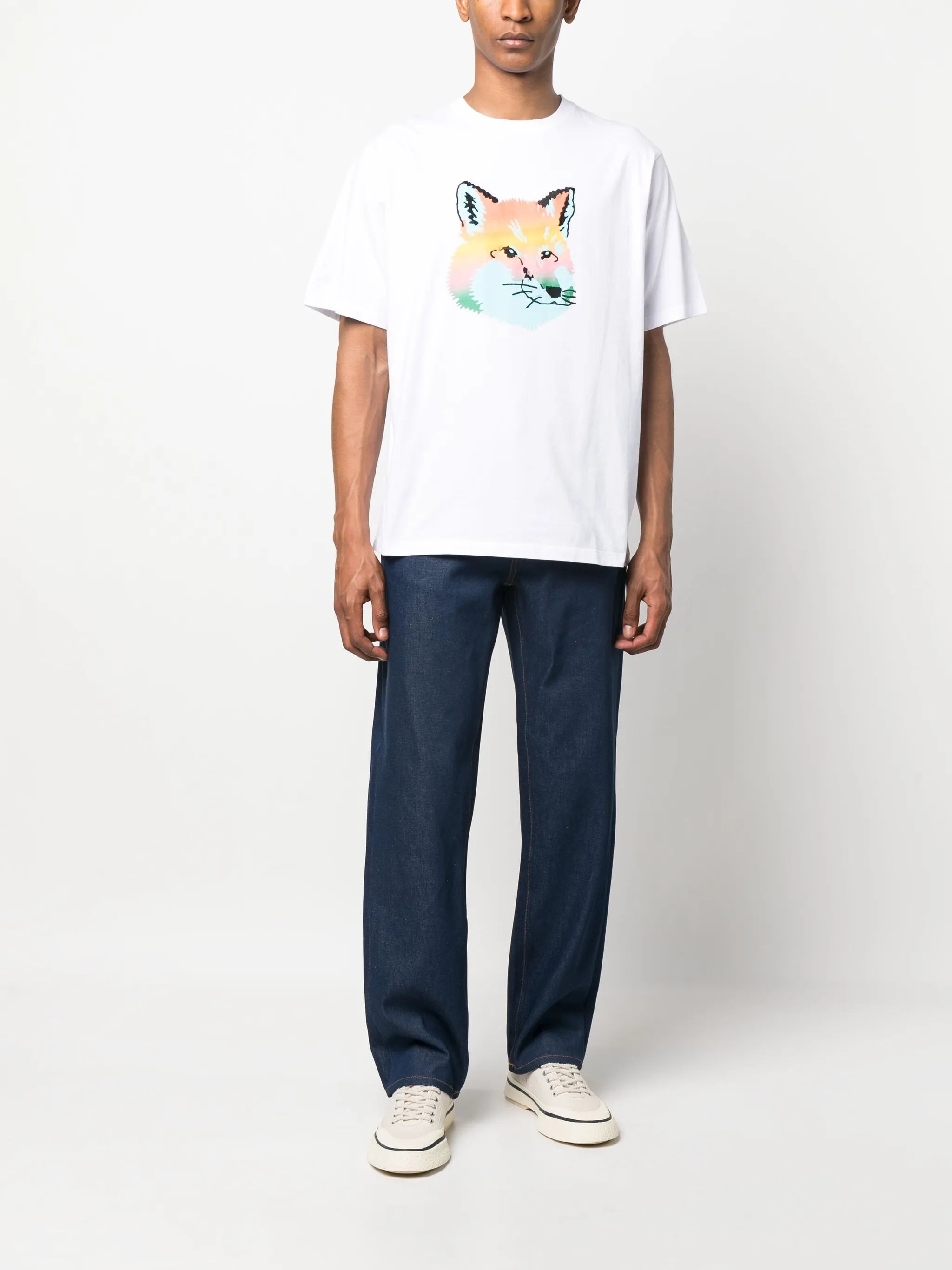 Vibrant Fox Head-print T-shirt
