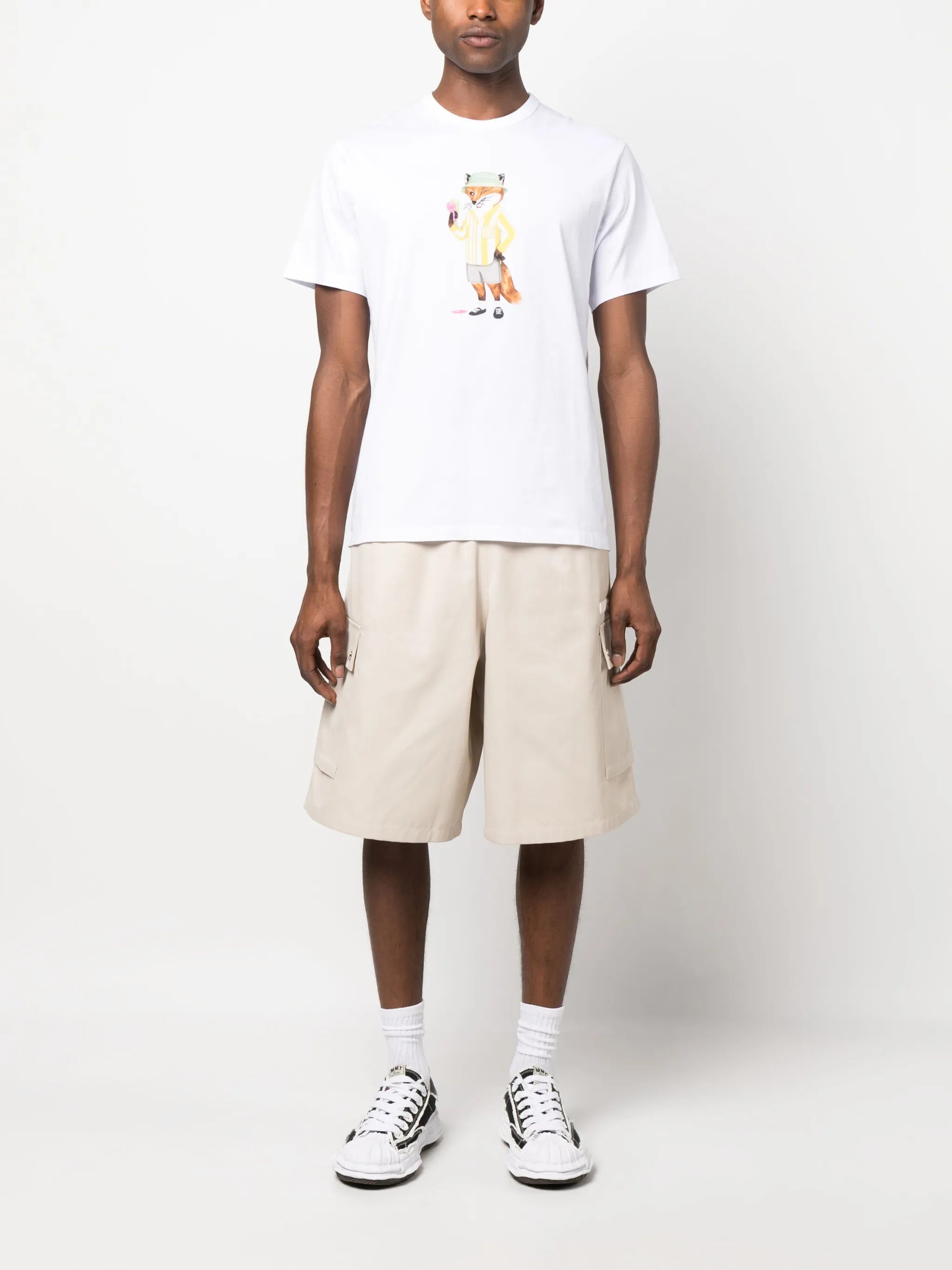 fox-print cotton T-shirt