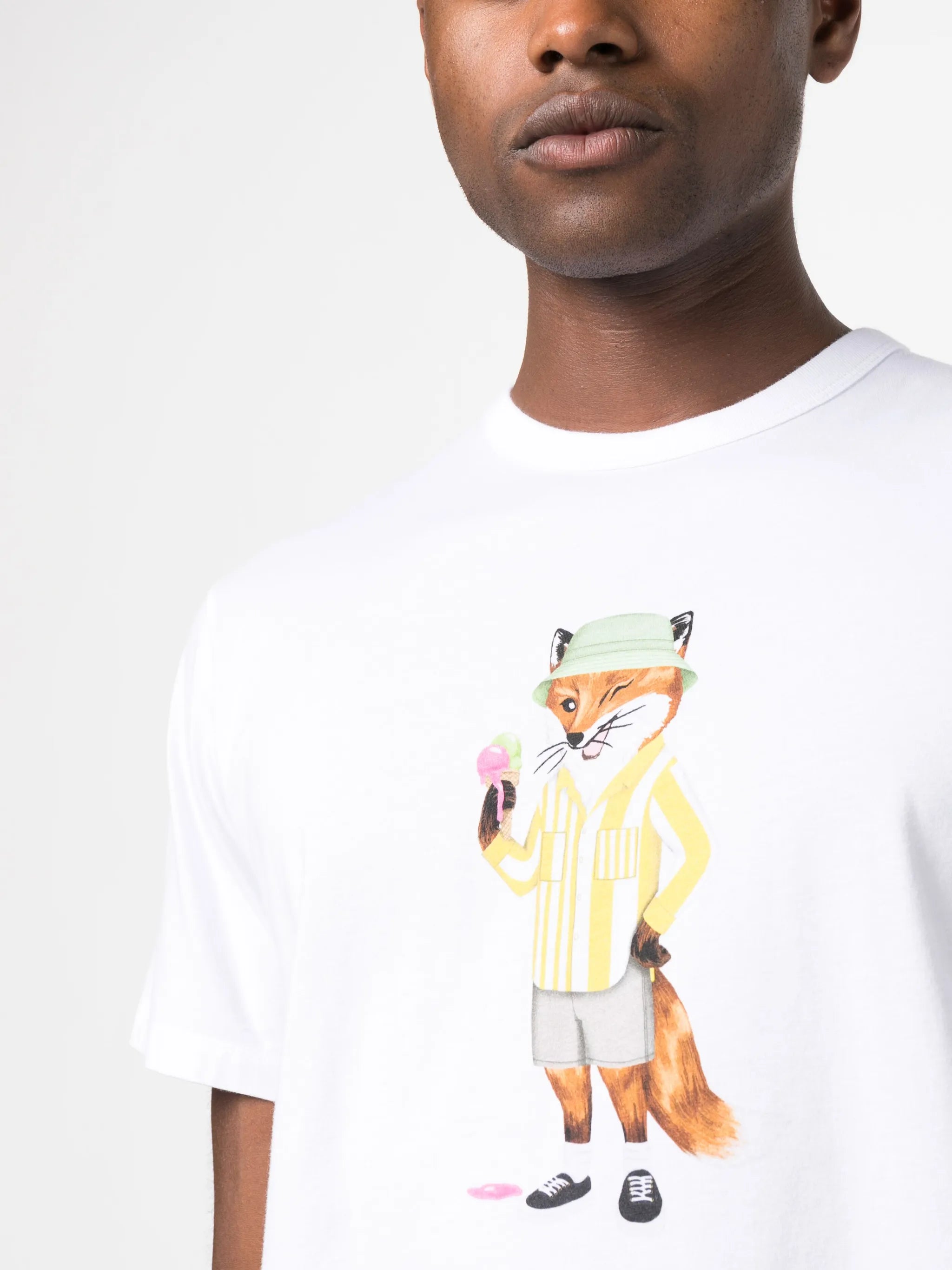 fox-print cotton T-shirt