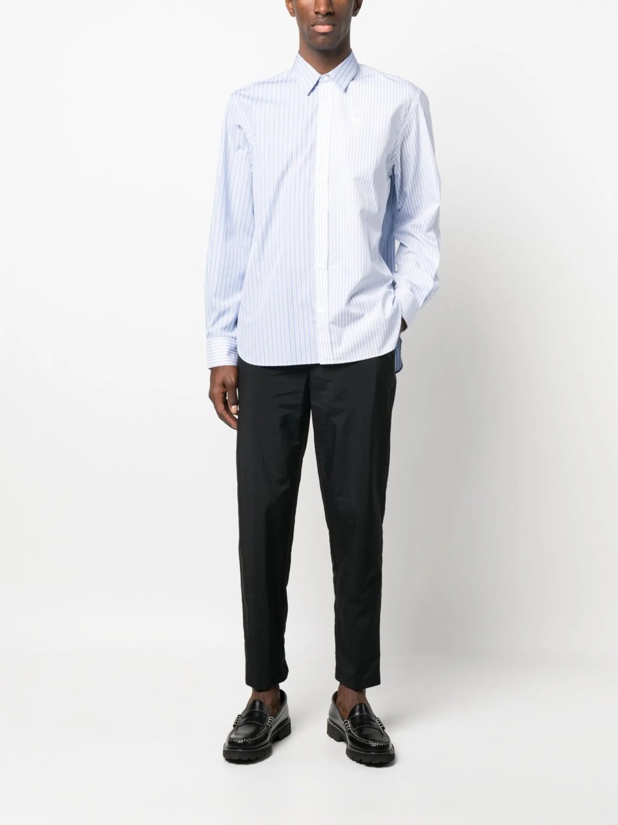 straight-leg cotton trousers