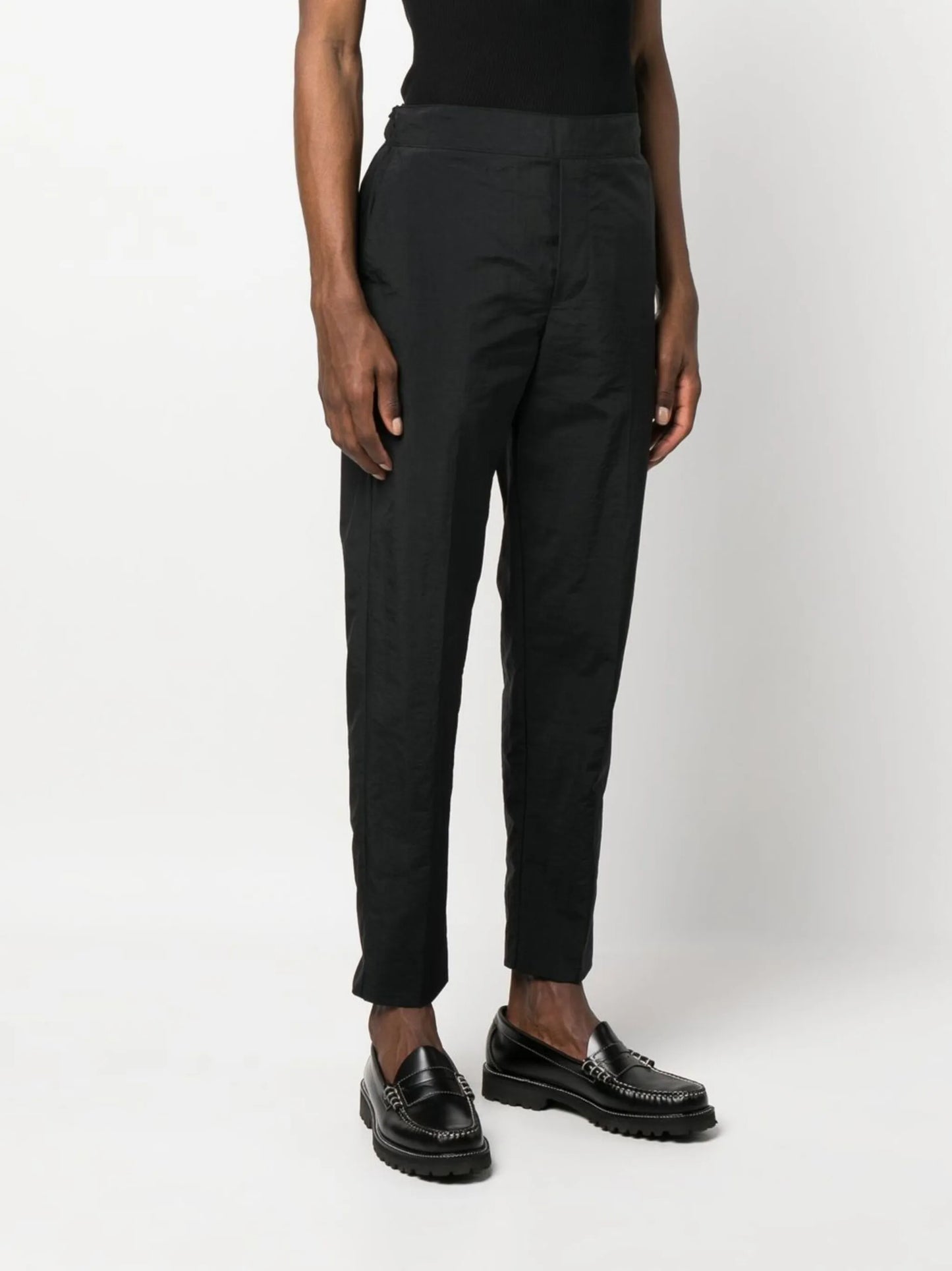 straight-leg cotton trousers