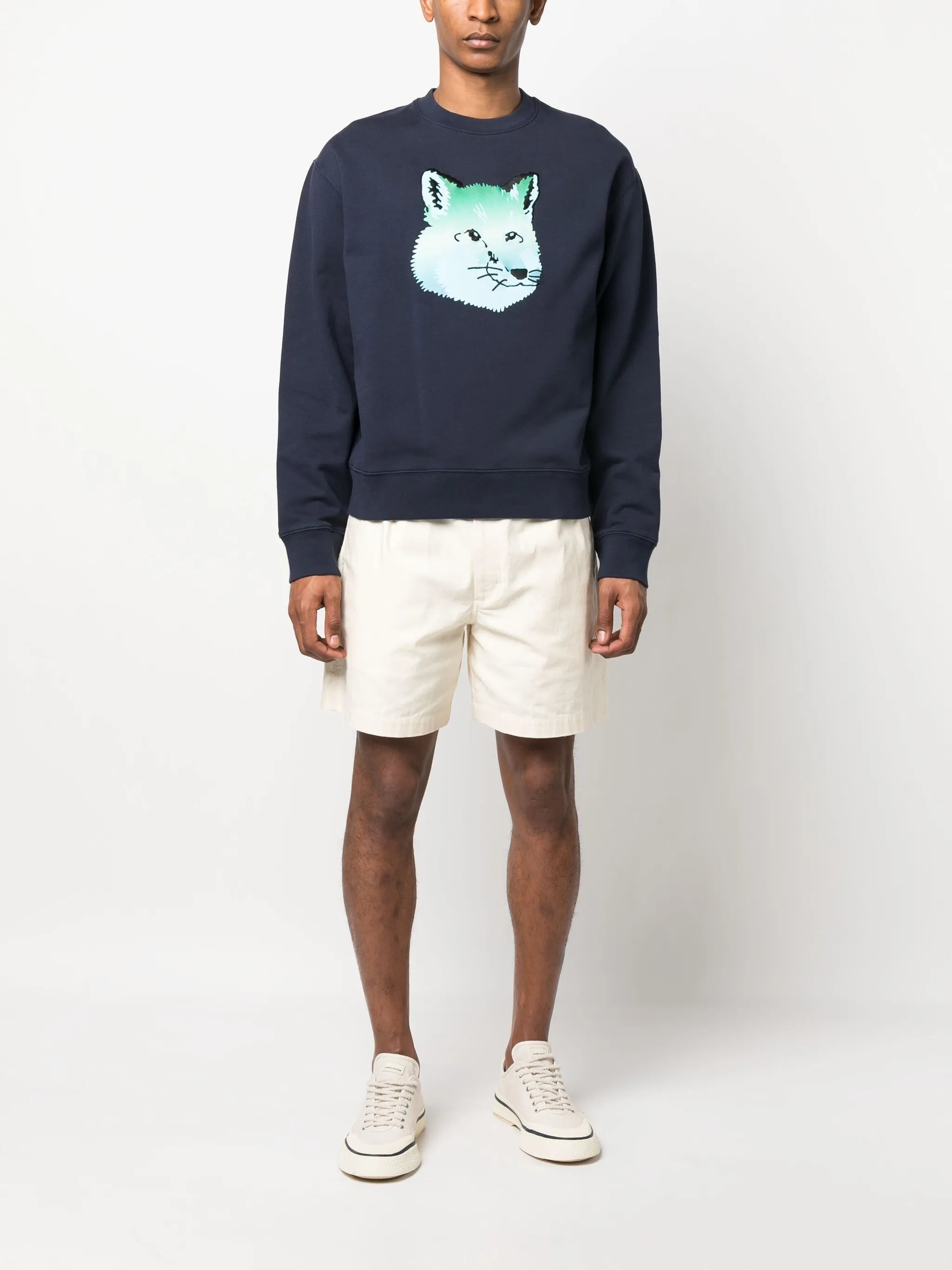 Vibrant Fox Head-print sweatshirt