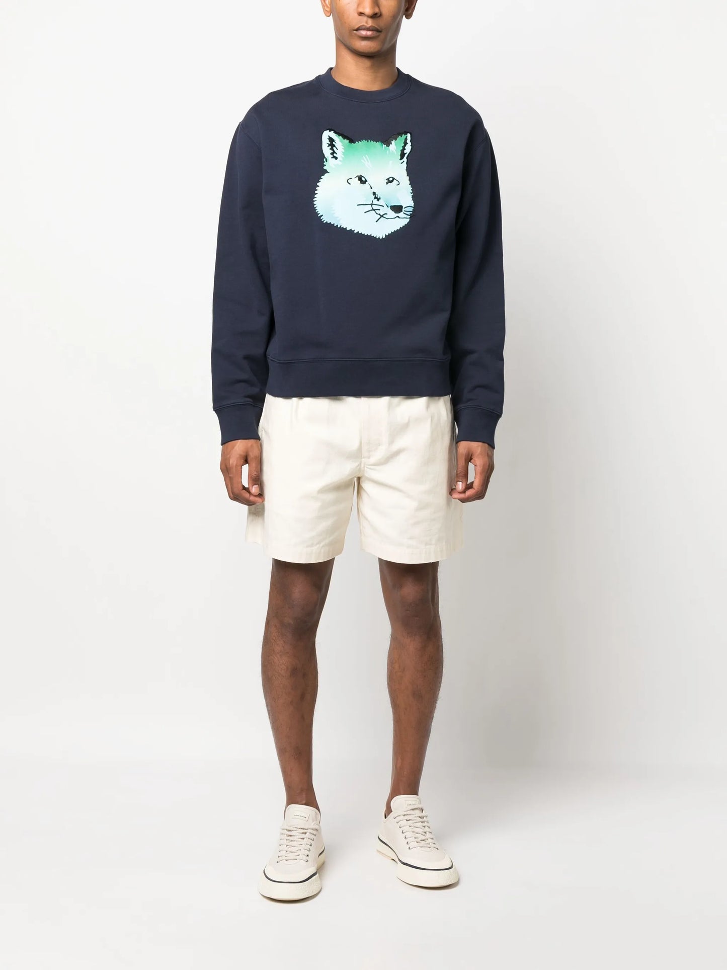 Vibrant Fox Head-print sweatshirt