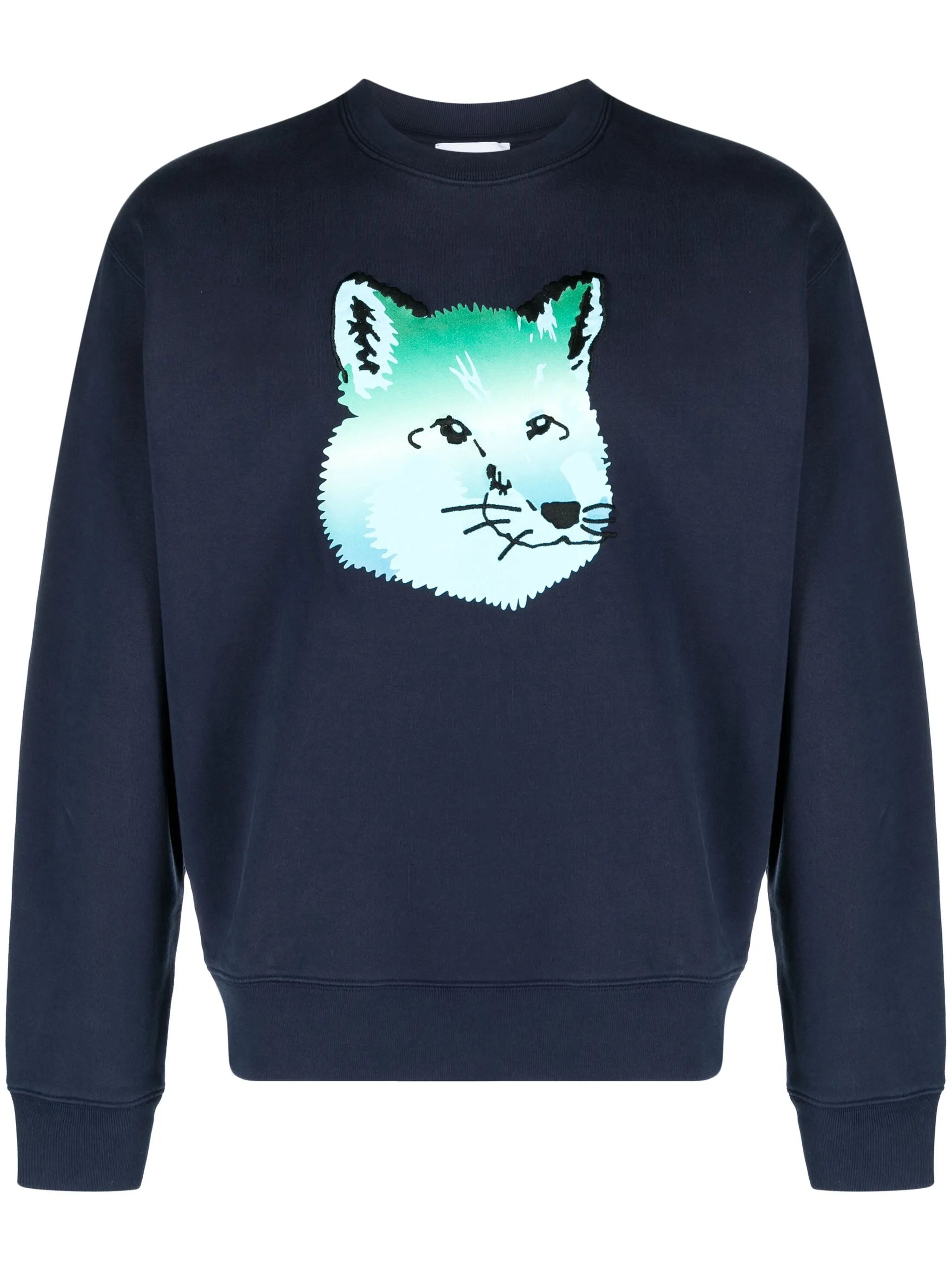 Vibrant Fox Head-print sweatshirt