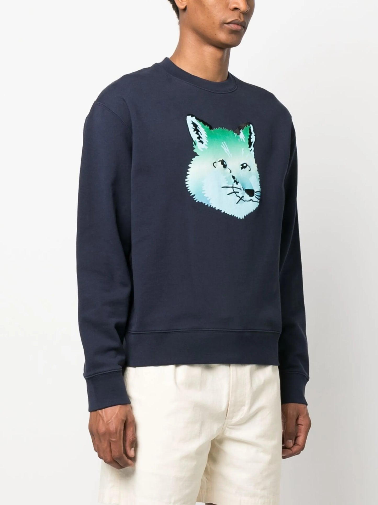 Vibrant Fox Head-print sweatshirt