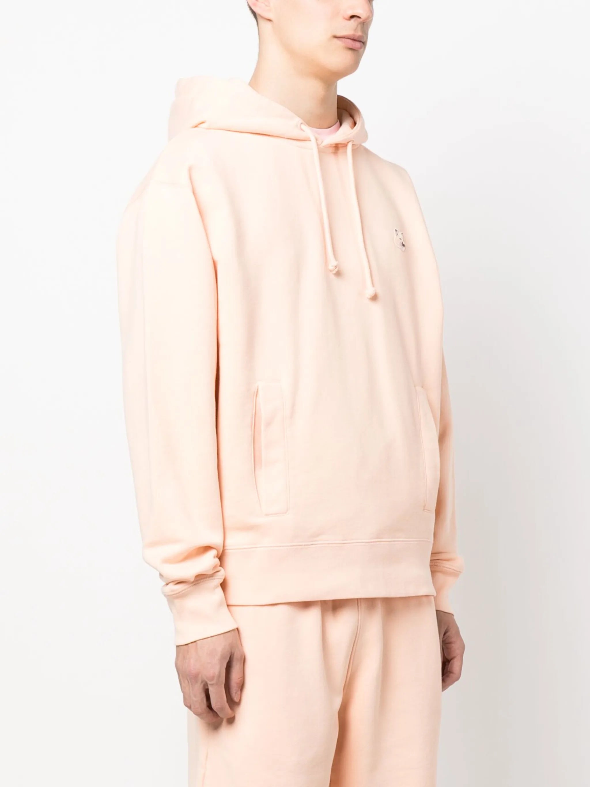 fox-patch cotton hoodie