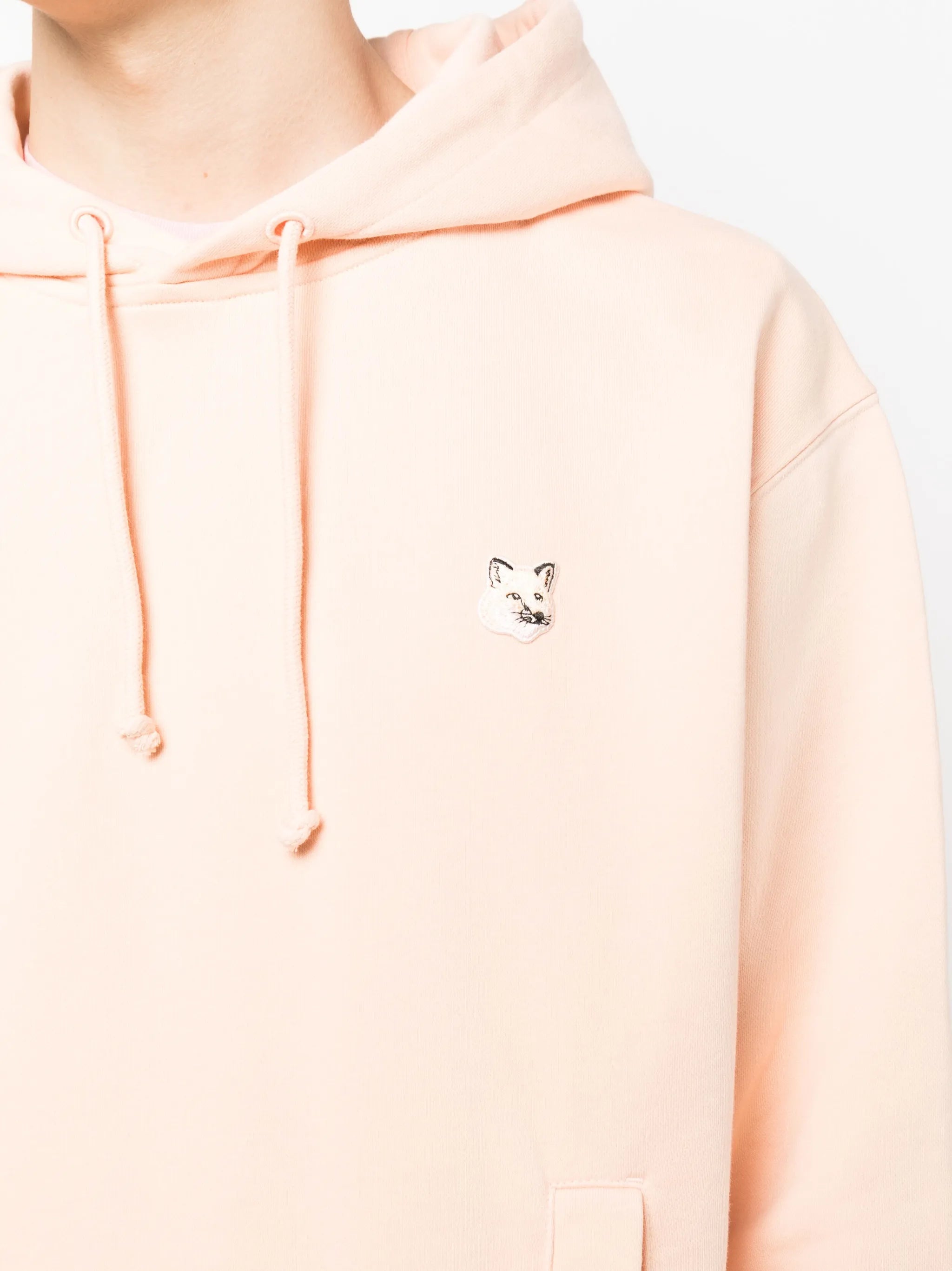 fox-patch cotton hoodie