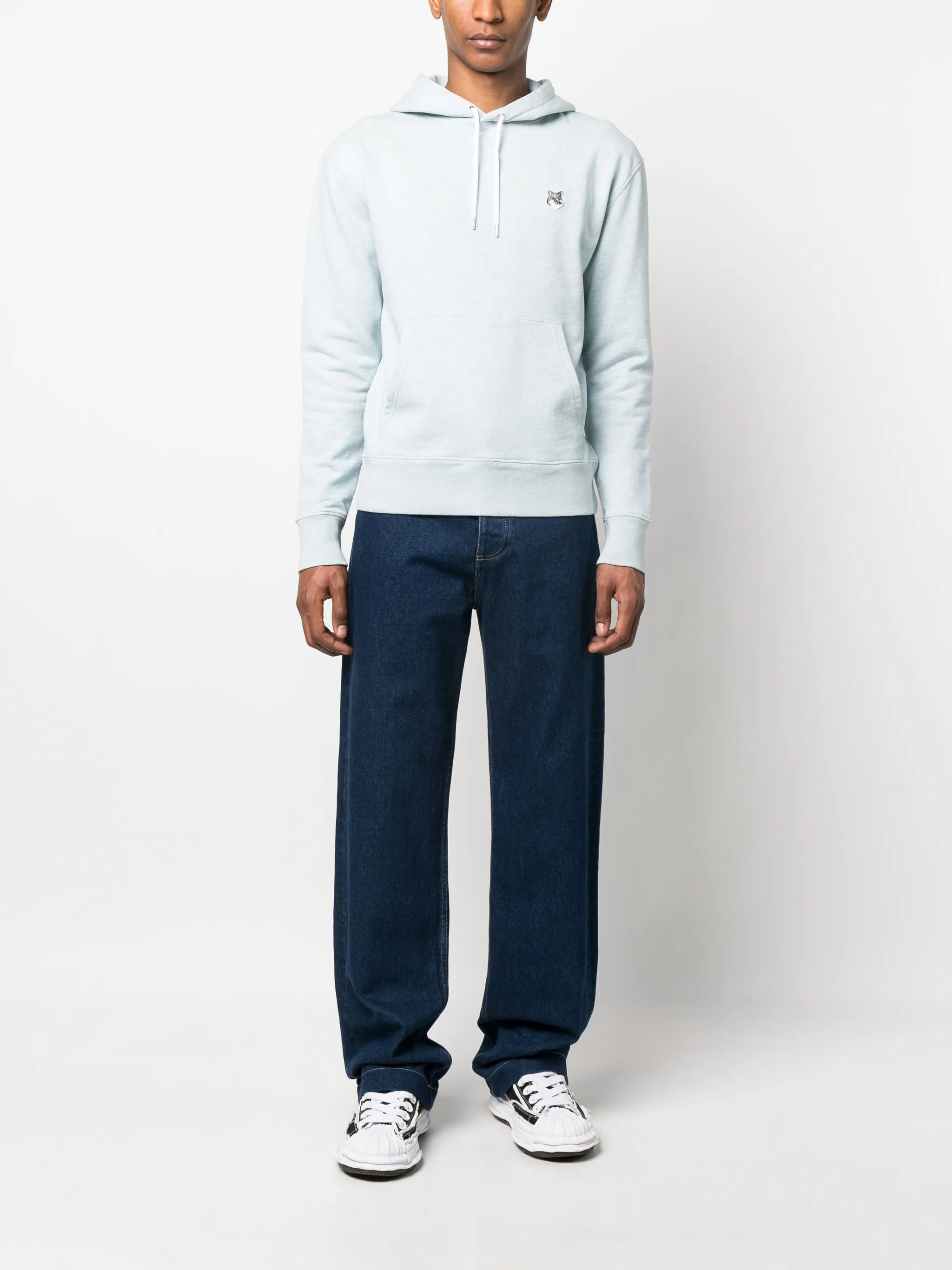 Grey Fox Head-patch hoodie