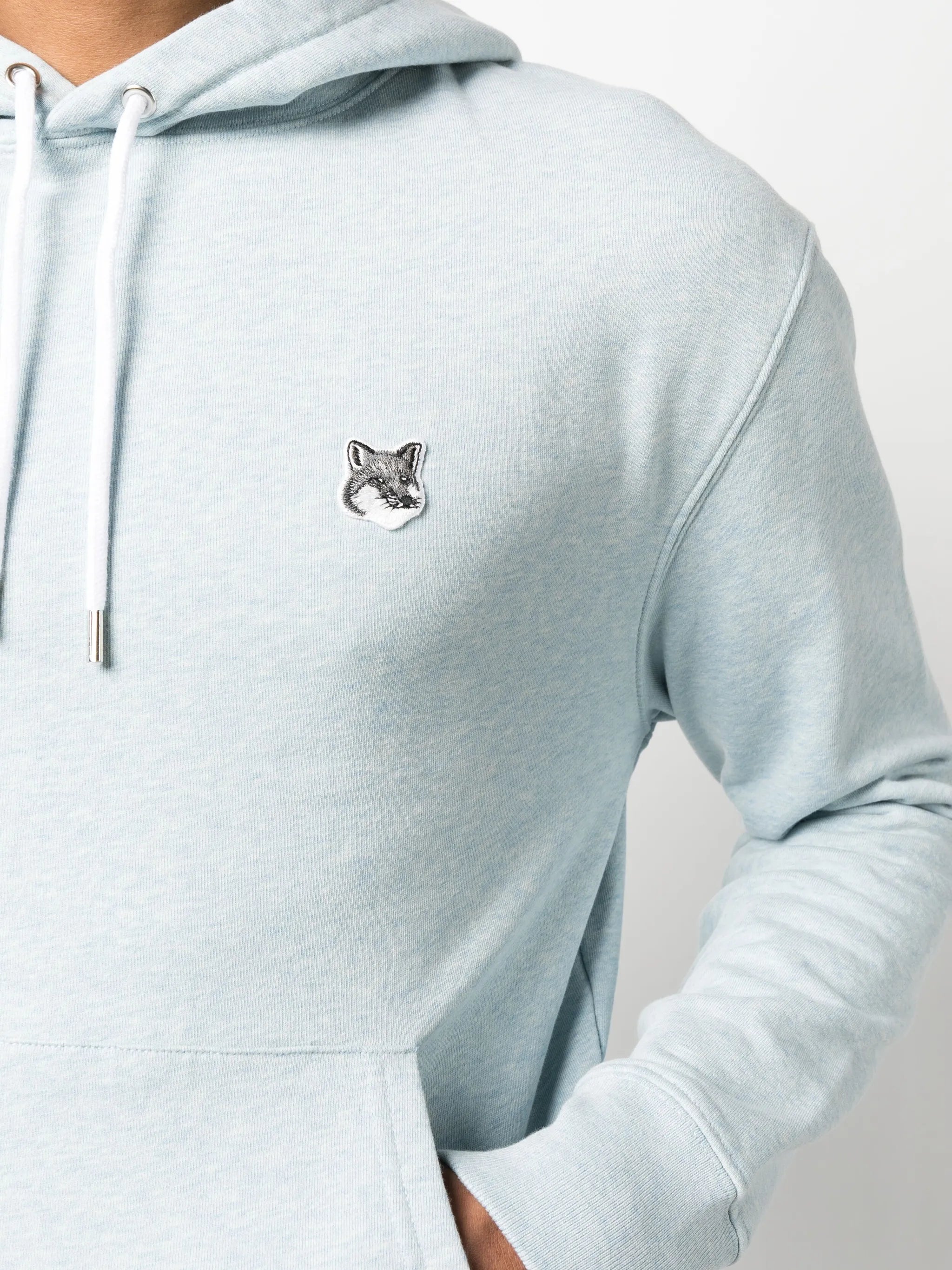 Grey Fox Head-patch hoodie