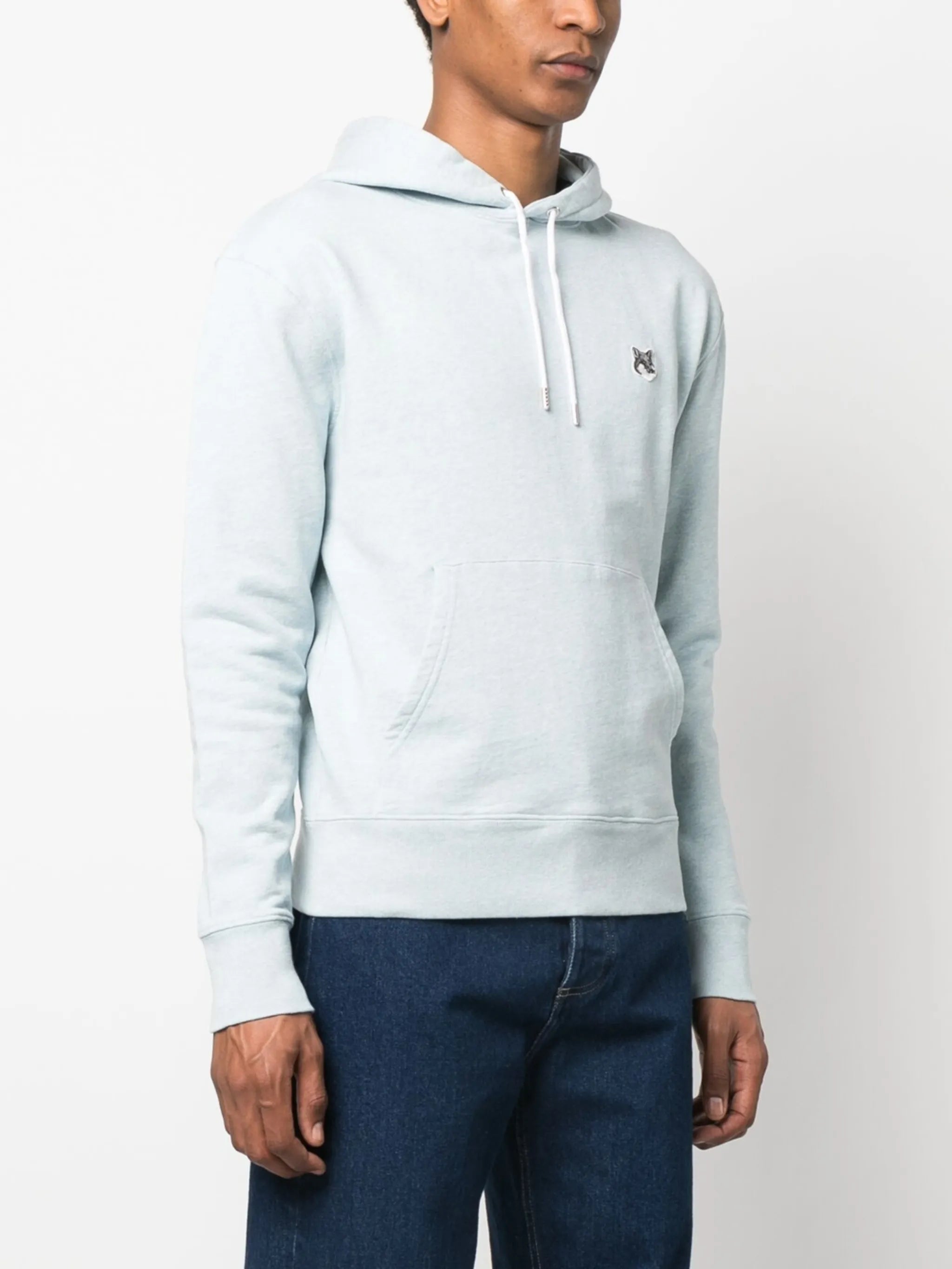 Grey Fox Head-patch hoodie