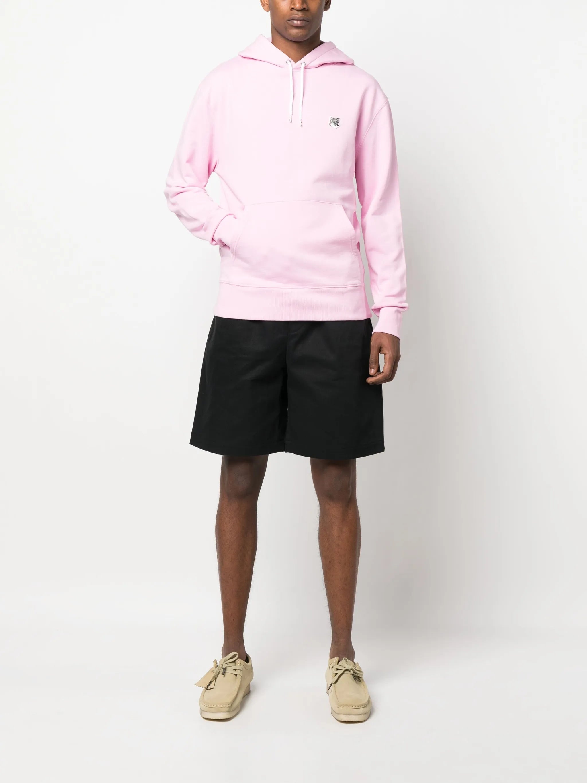 embroidered-logo cotton hoodie