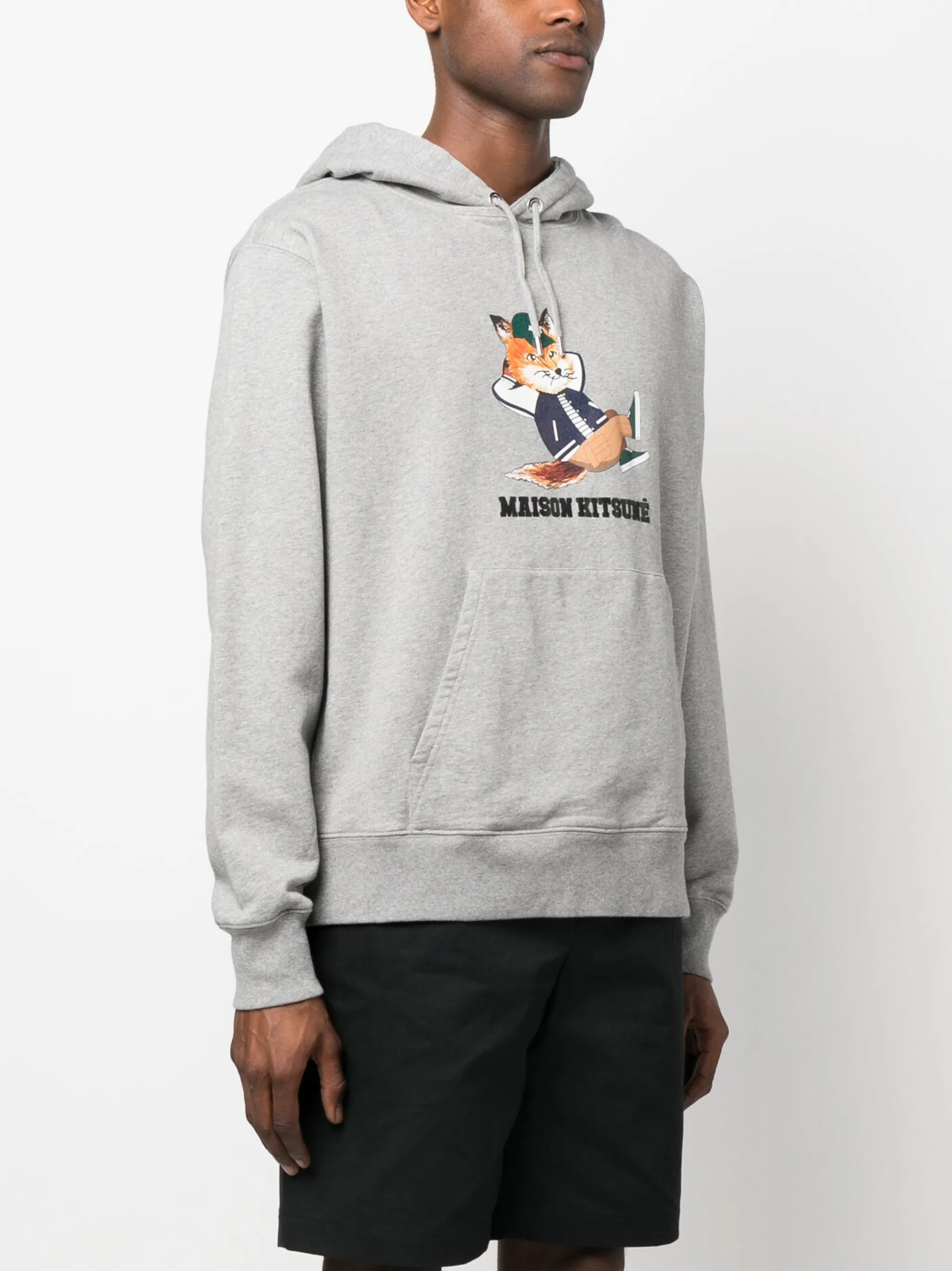 logo-print cotton hoodie