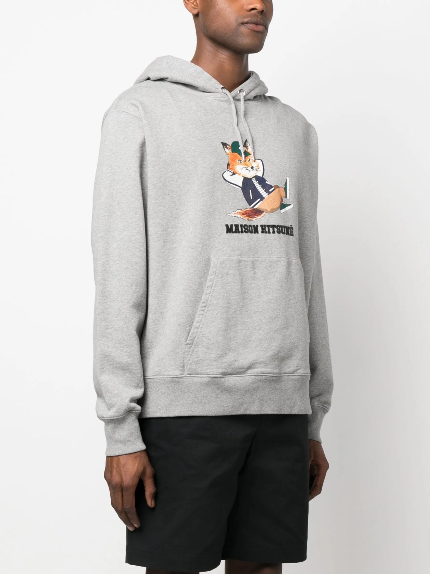 logo-print cotton hoodie