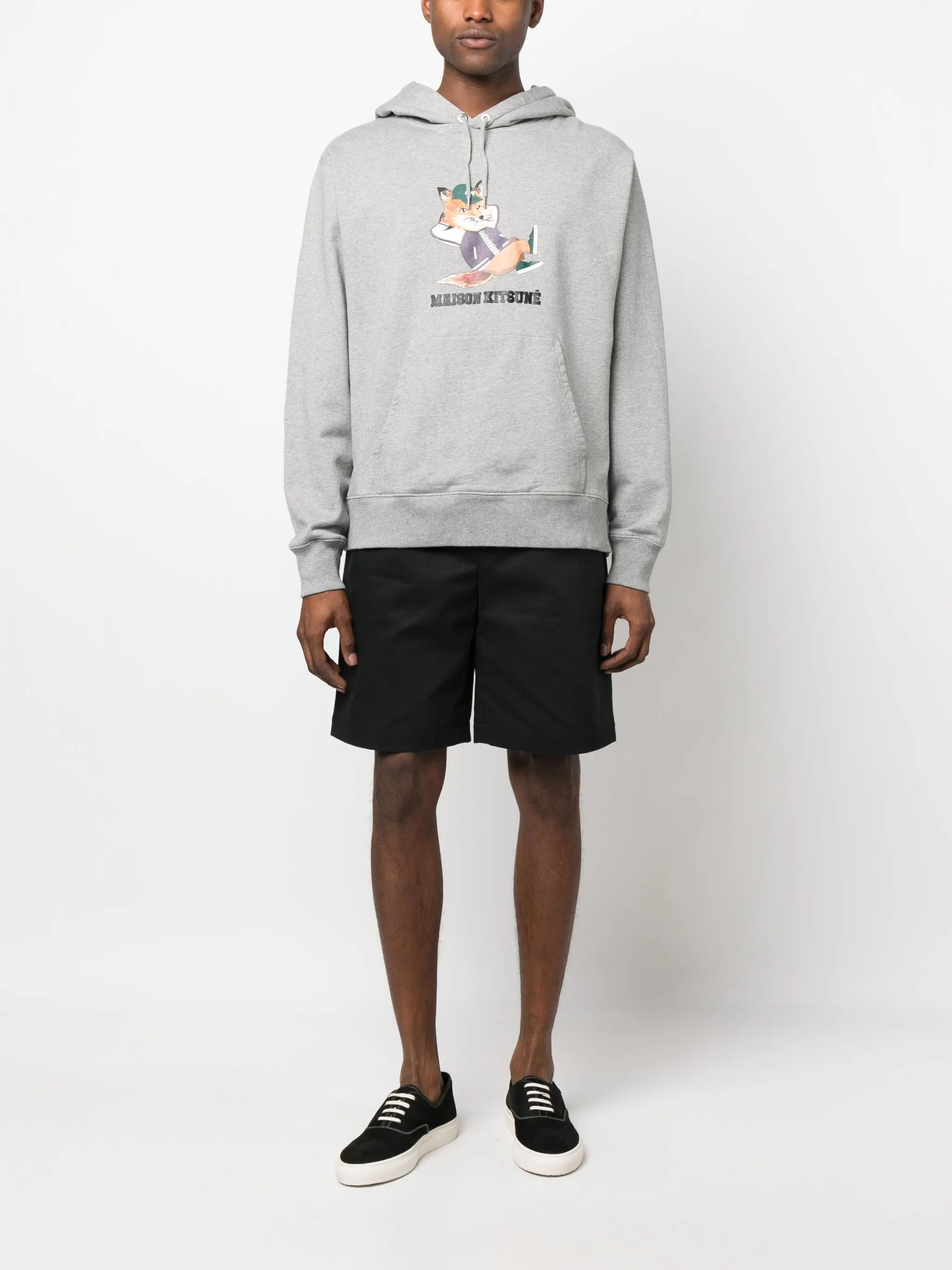 logo-print cotton hoodie