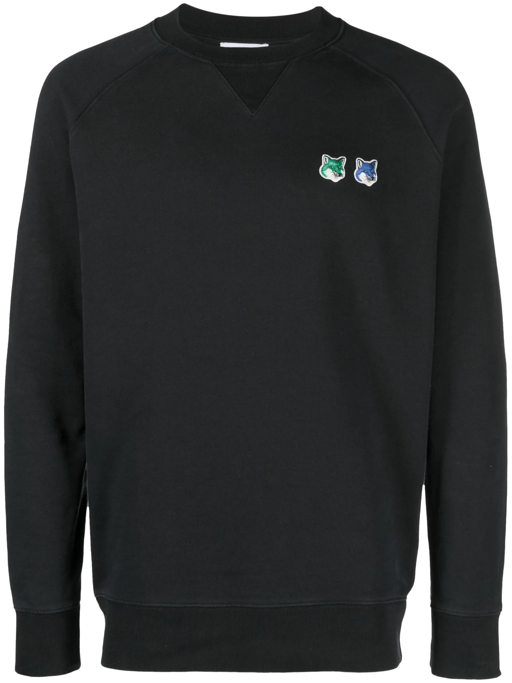 fox-patch cotton sweatshirt
