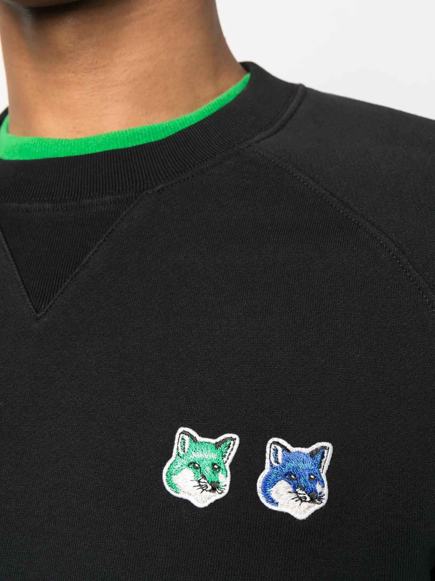 fox-patch cotton sweatshirt