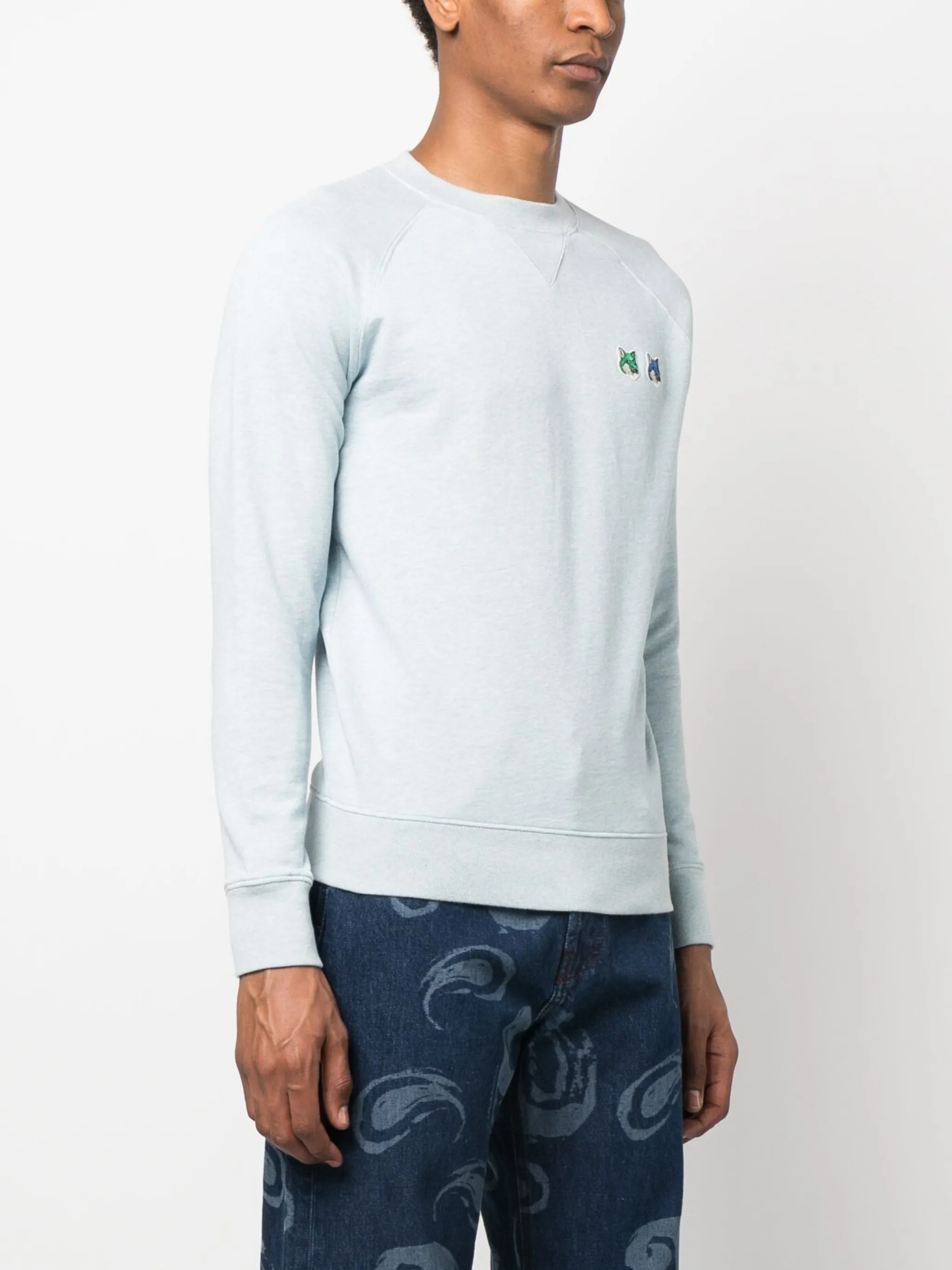 fox-patch cotton sweatshirt