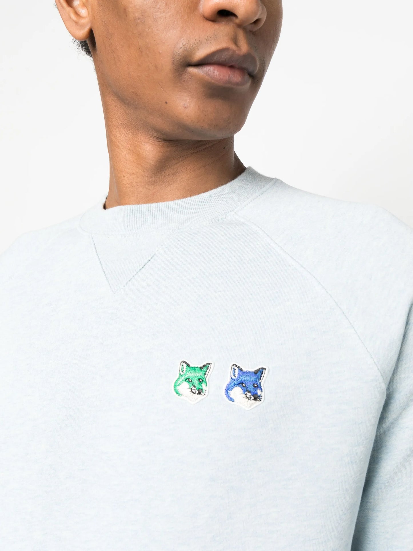 fox-patch cotton sweatshirt