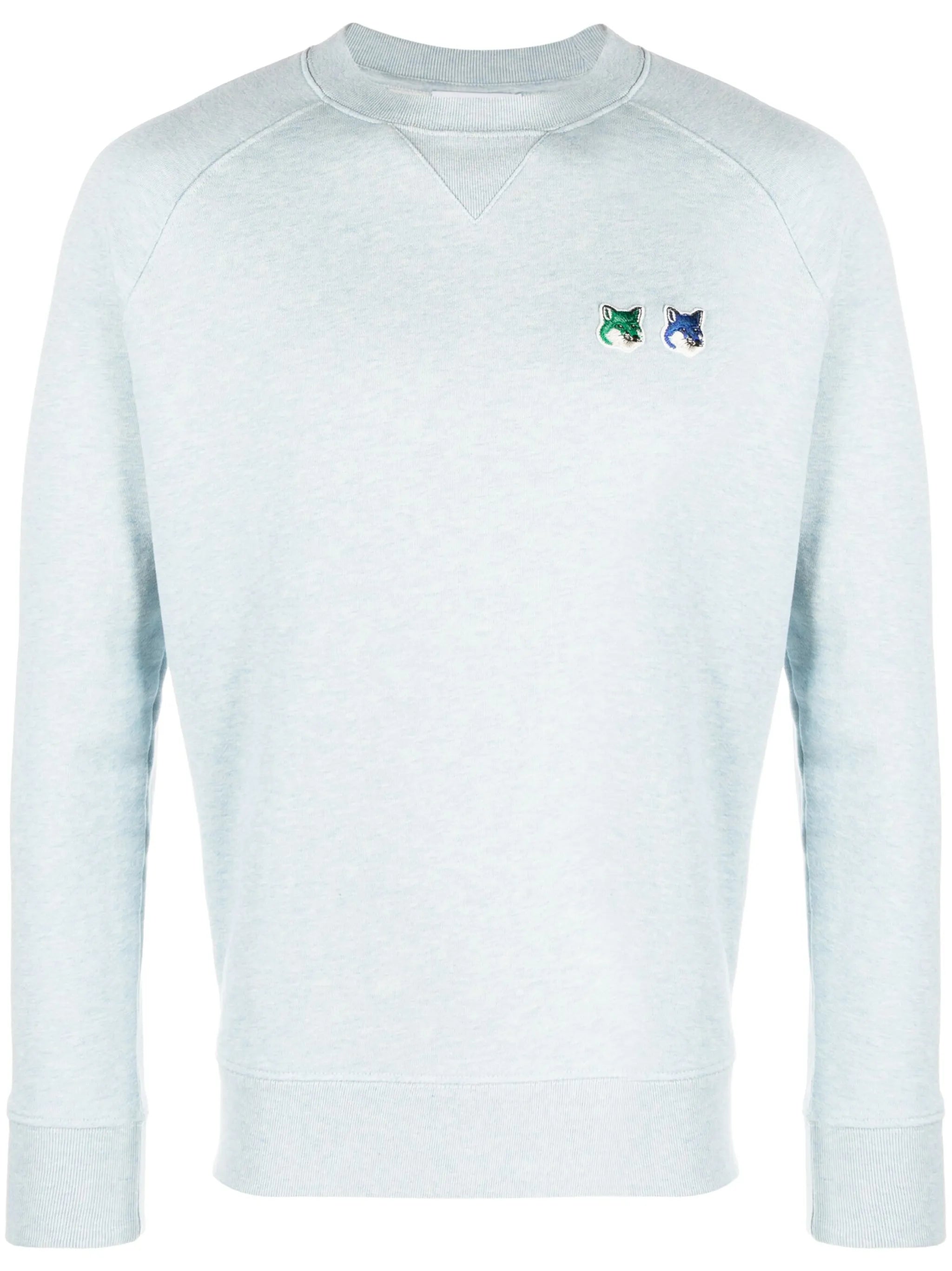 fox-patch cotton sweatshirt