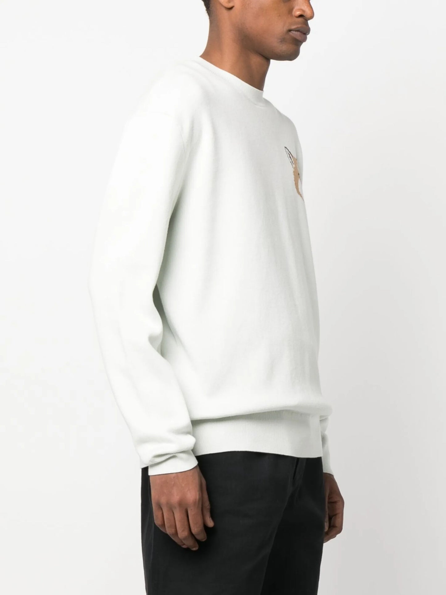 fox-motif cotton jumper