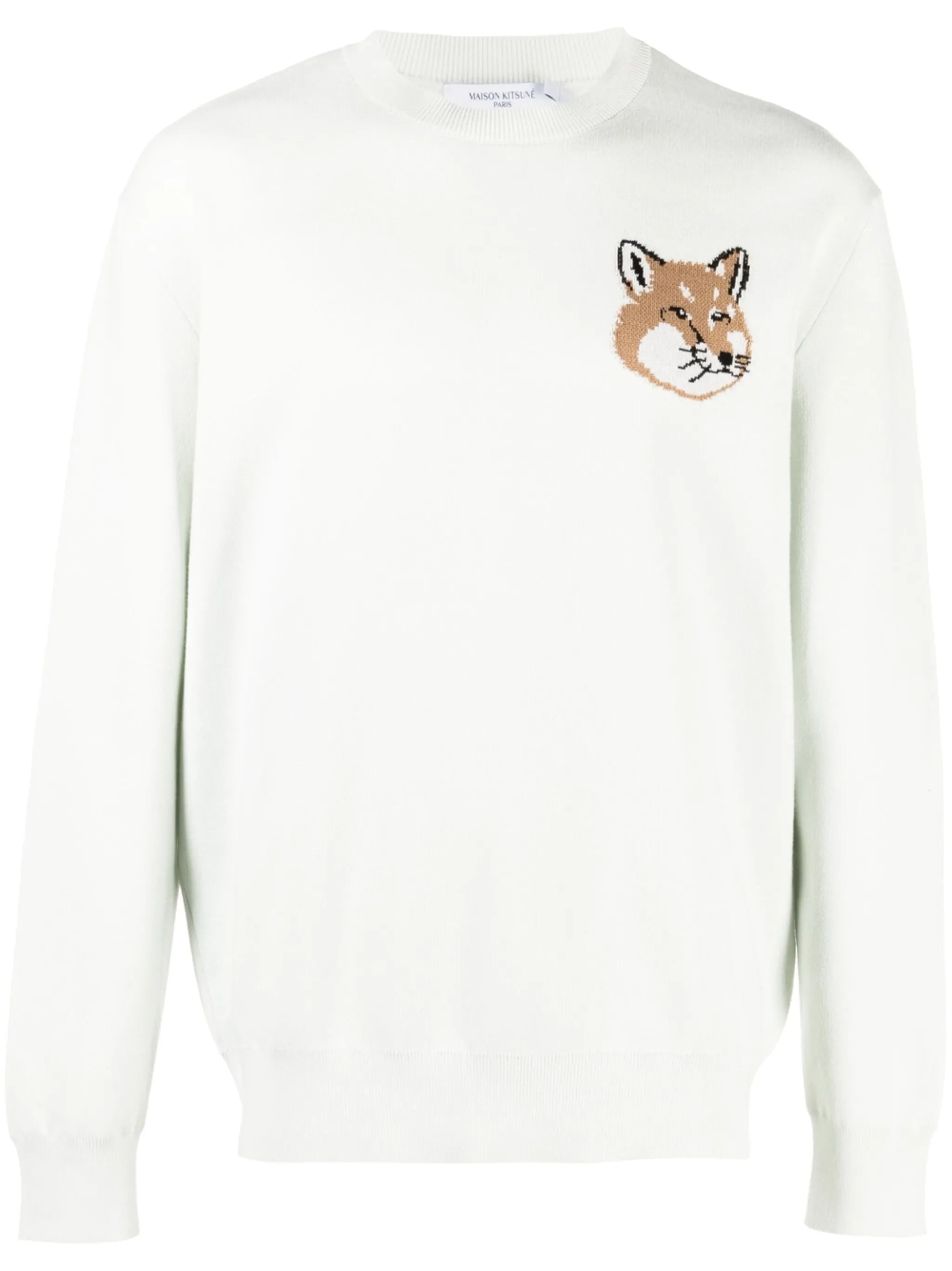 fox-motif cotton jumper