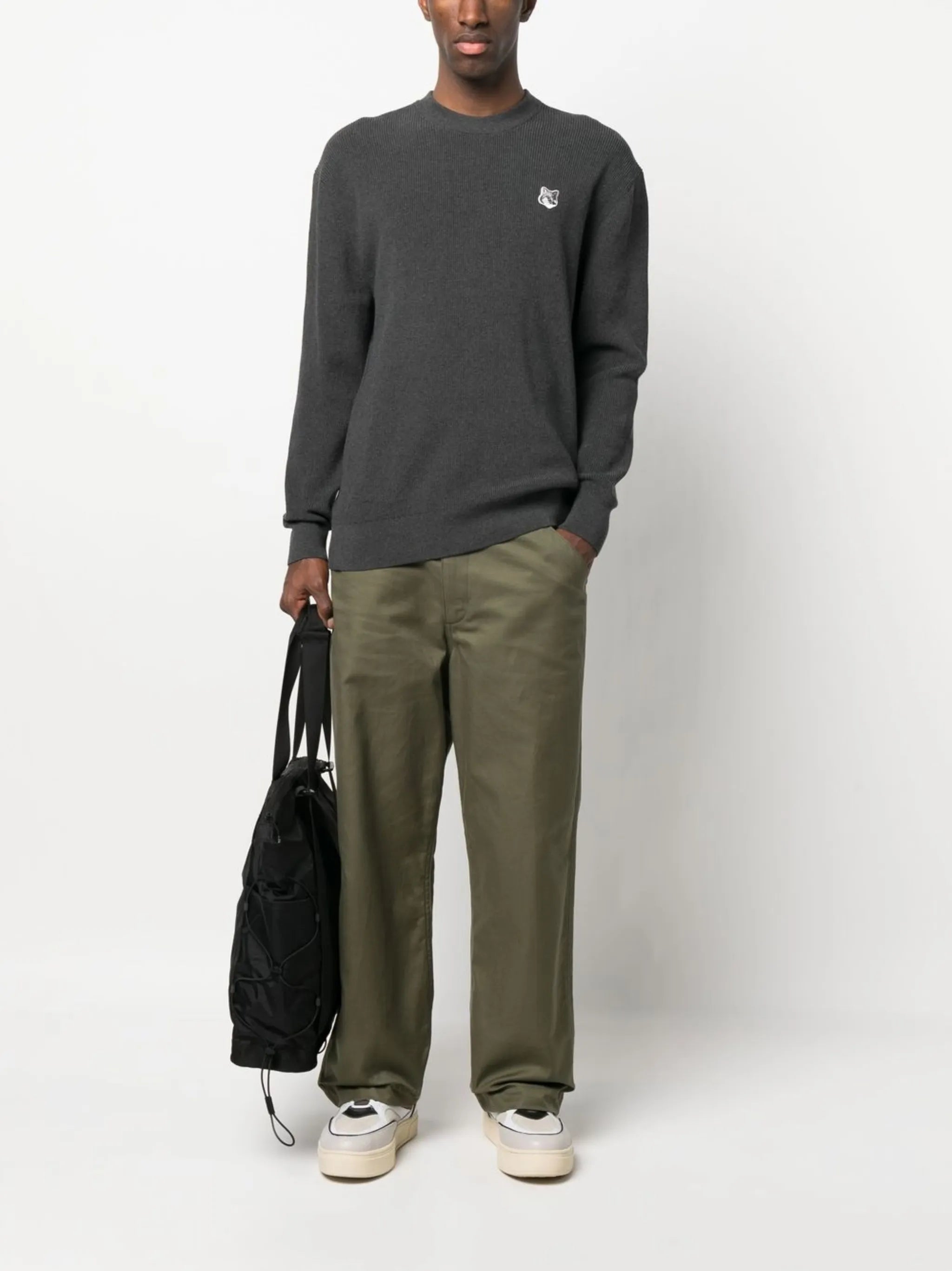 Fox motif relaxed jumper