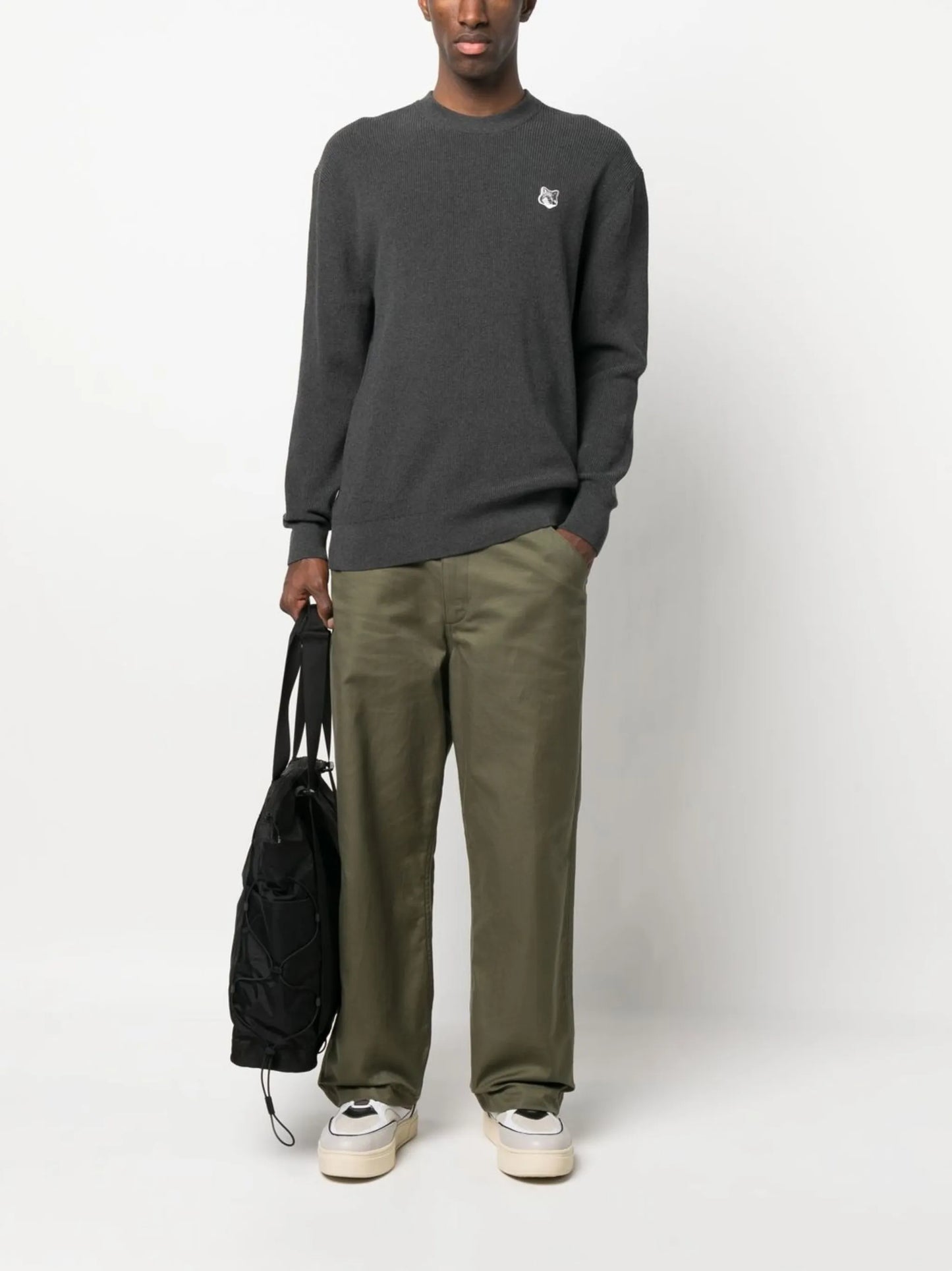 Fox motif relaxed jumper