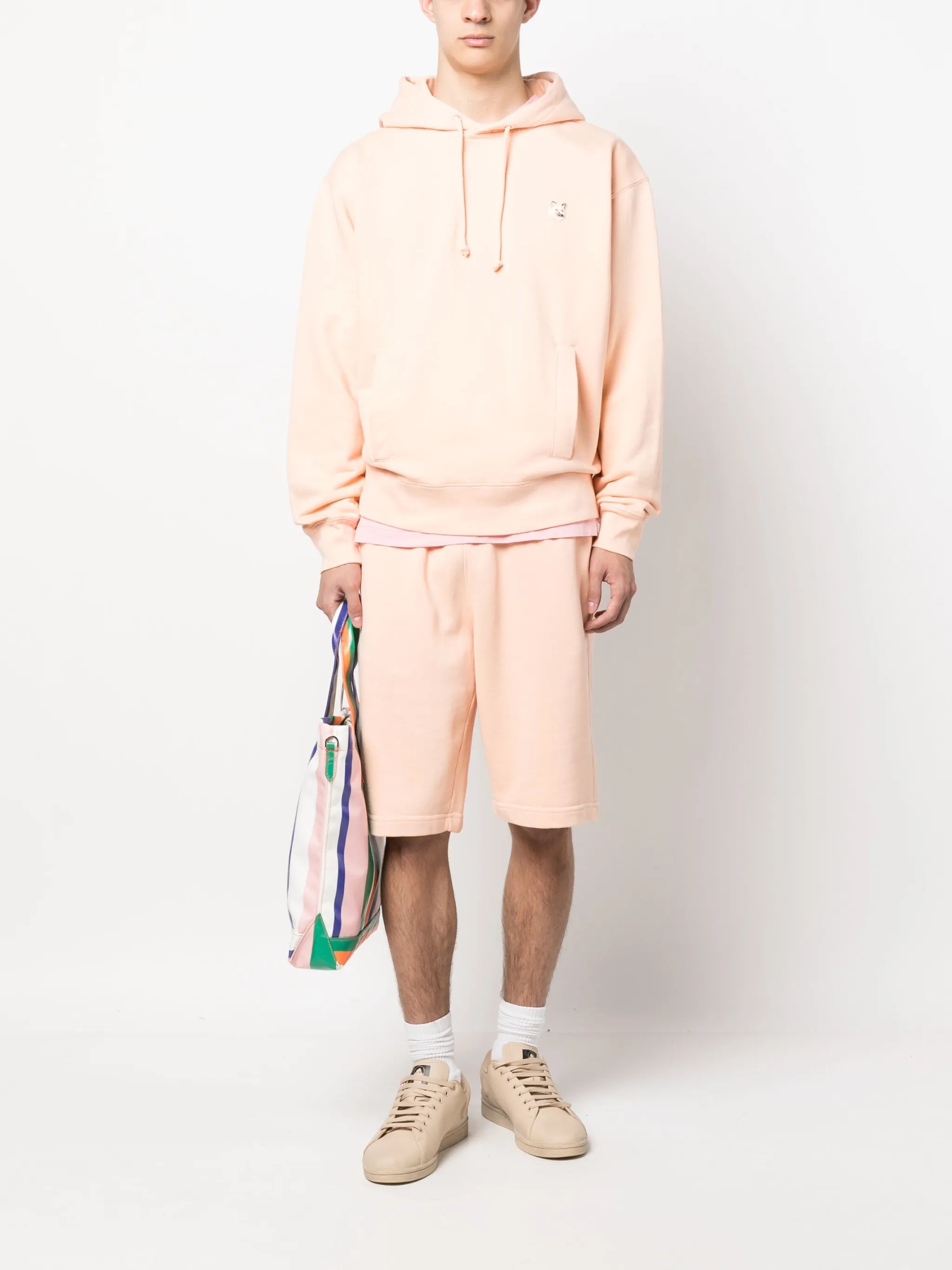 Fox-patch cotton shorts