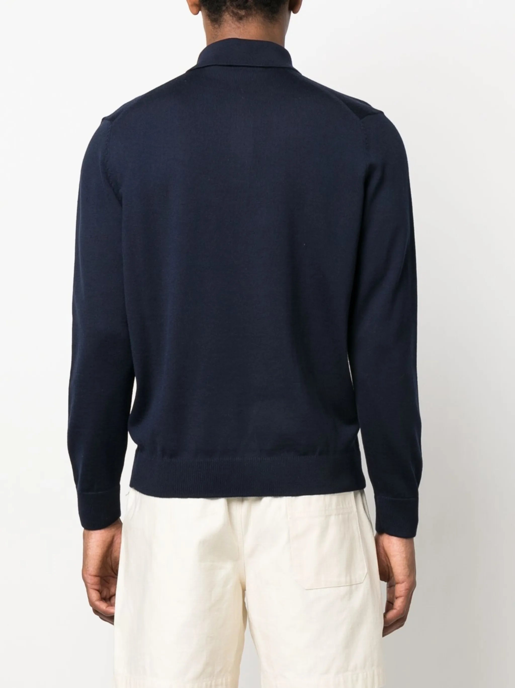 Fox-patch long-sleeve polo
