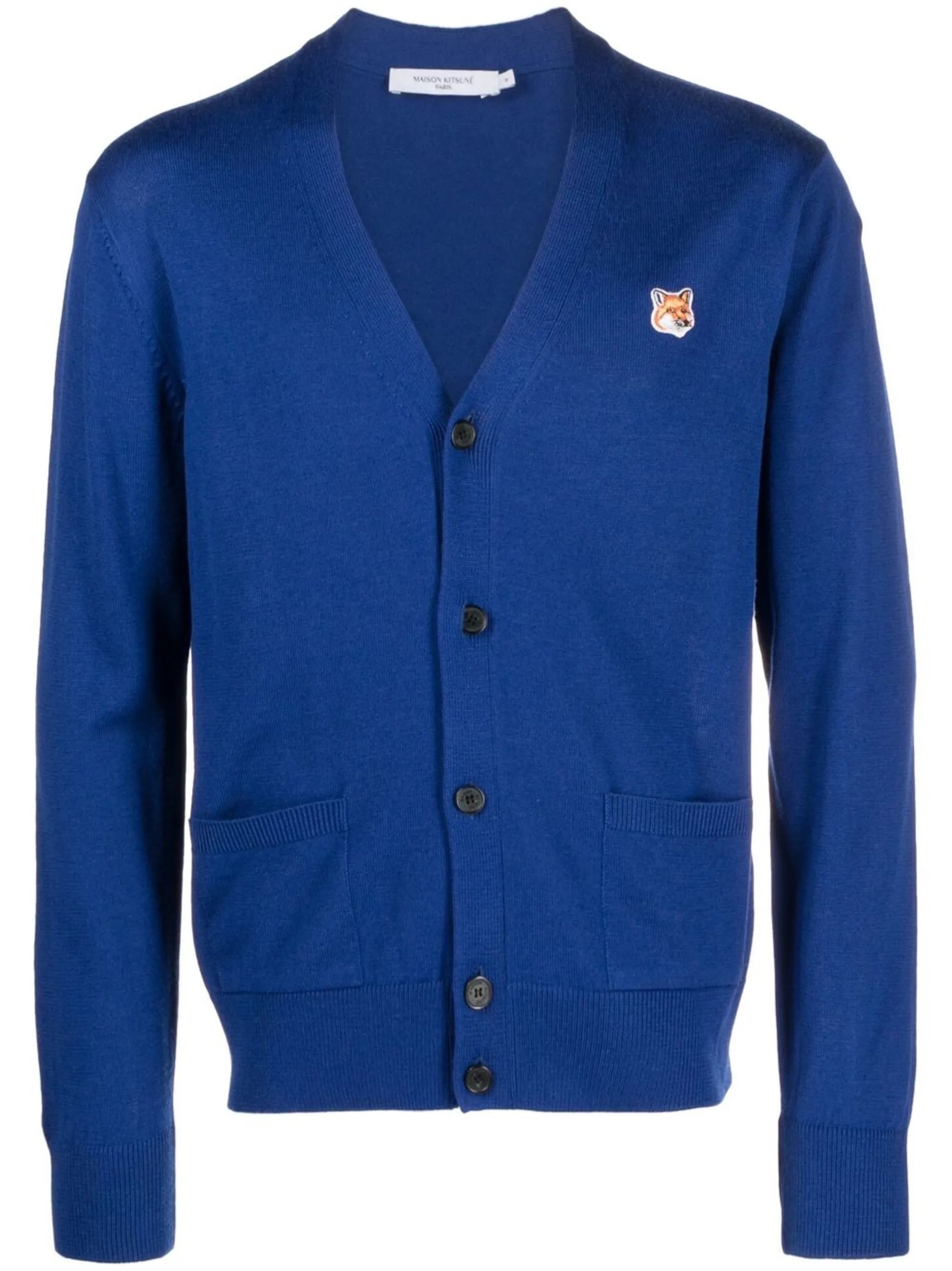 Fox patch knitted cardigan