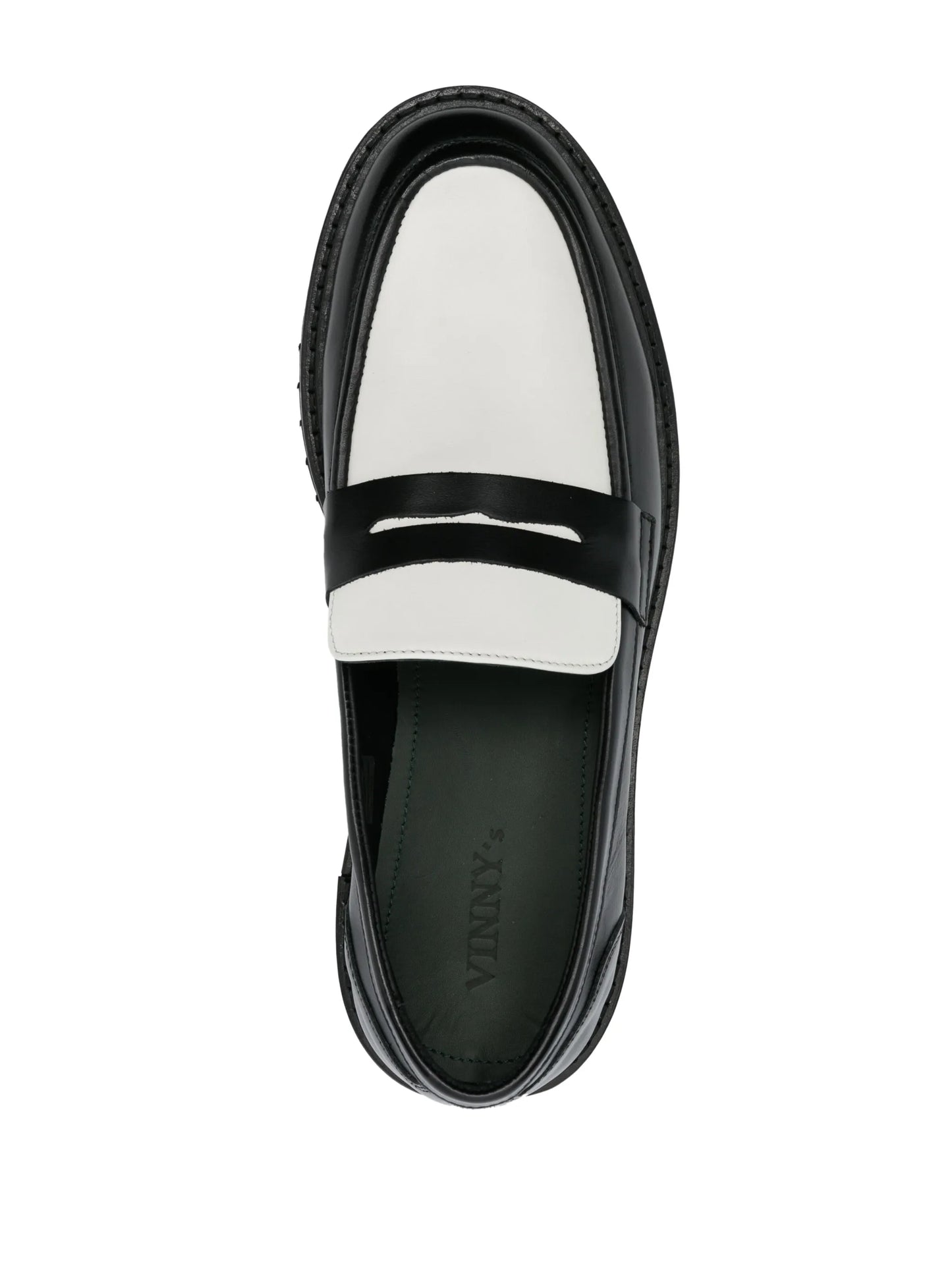 two-tone design leather penny loafers