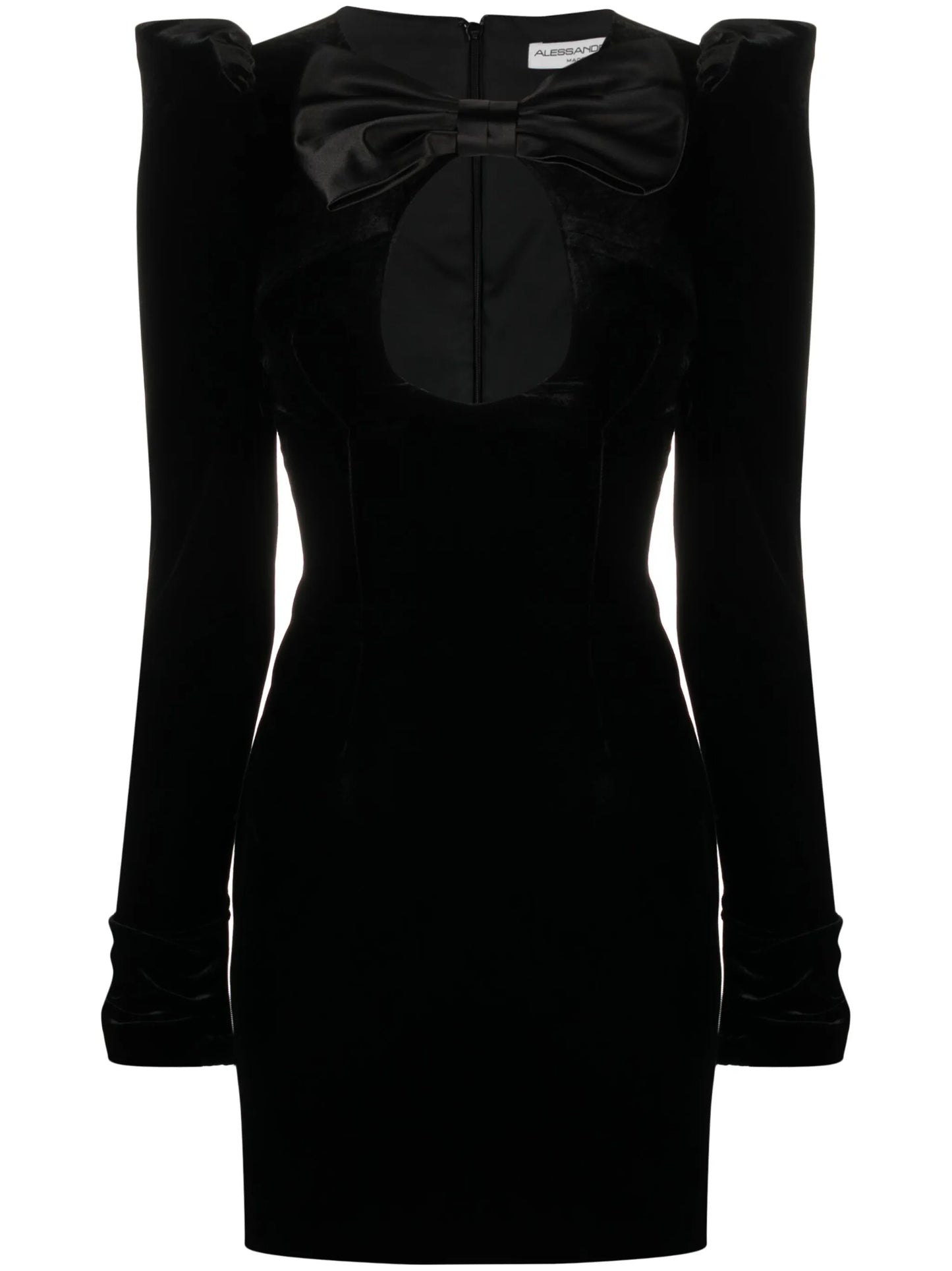 bow-detail velvet minidress