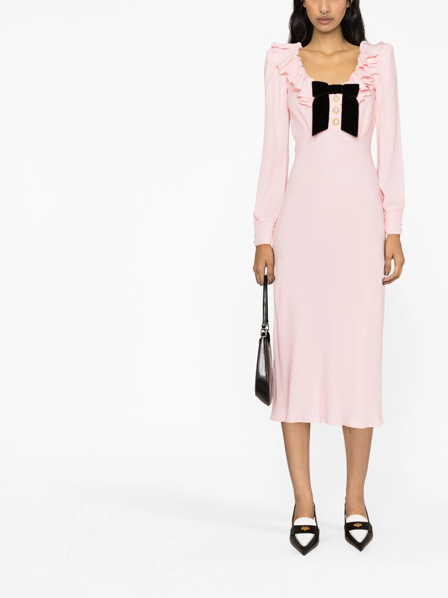 ruffled midi dress