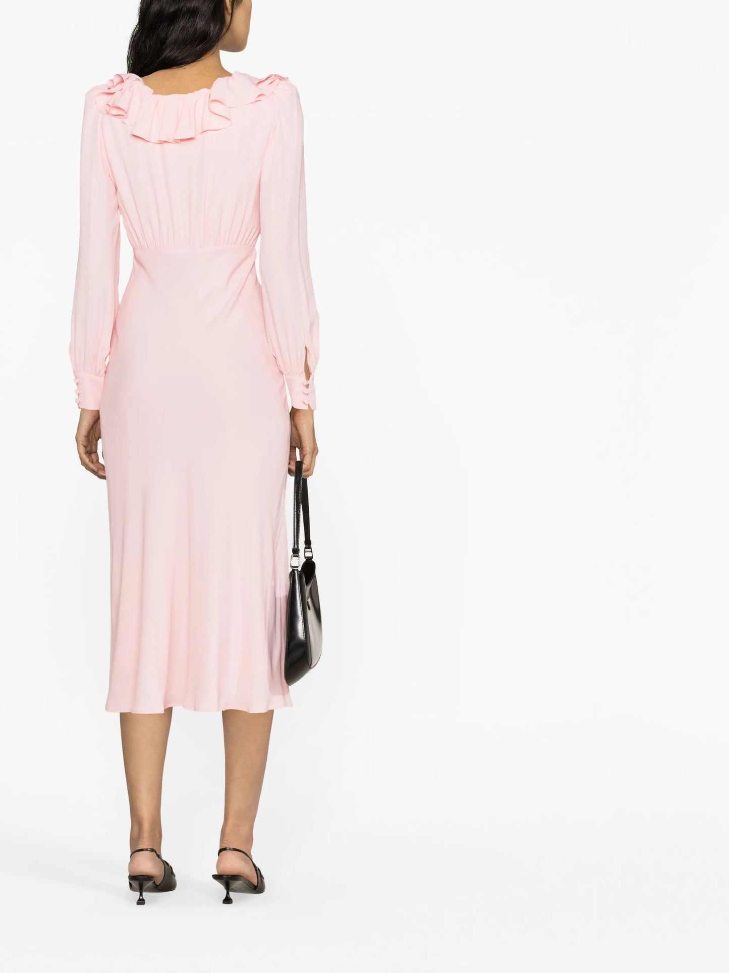 ruffled midi dress