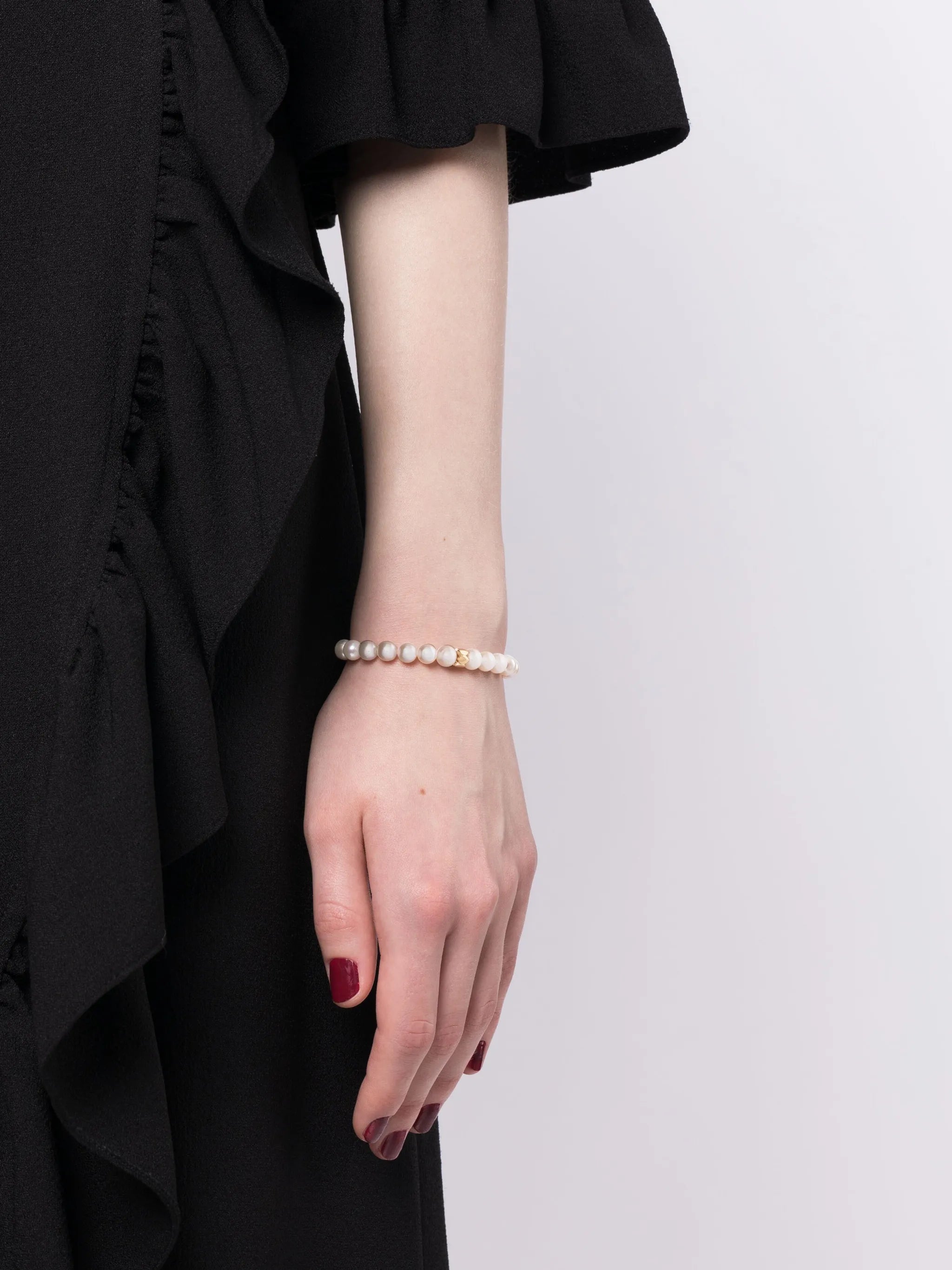 14kt yellow gold Marquise Rondelle pearl bracelet