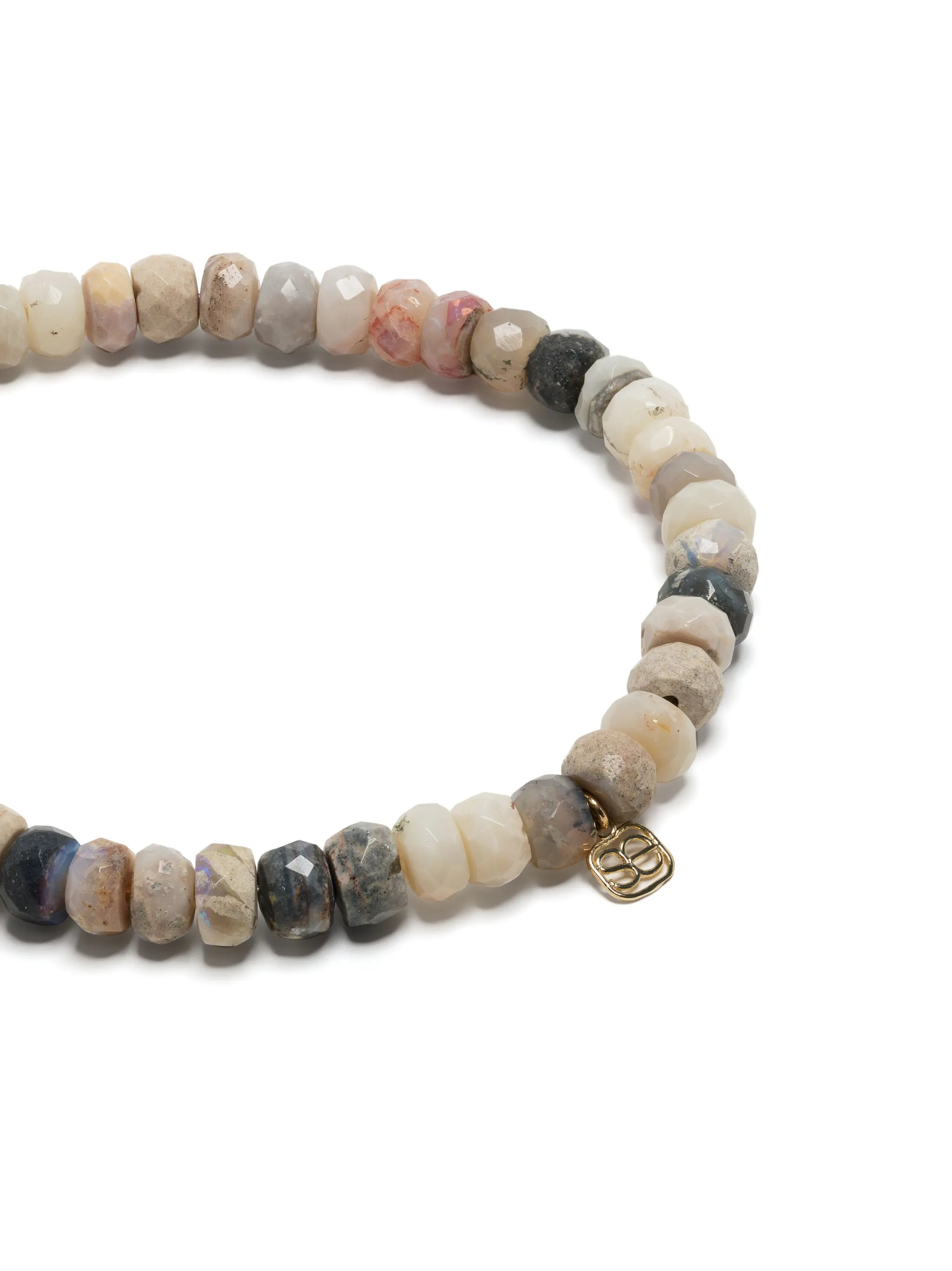 14kt yellow gold Double Plumeria opal and diamond bracelet