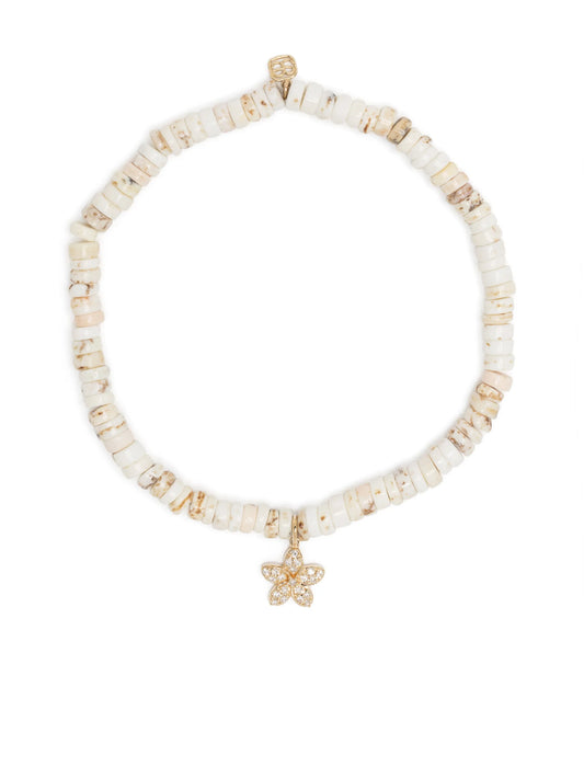 14kt yellow gold turquoise and diamond charm bracelet