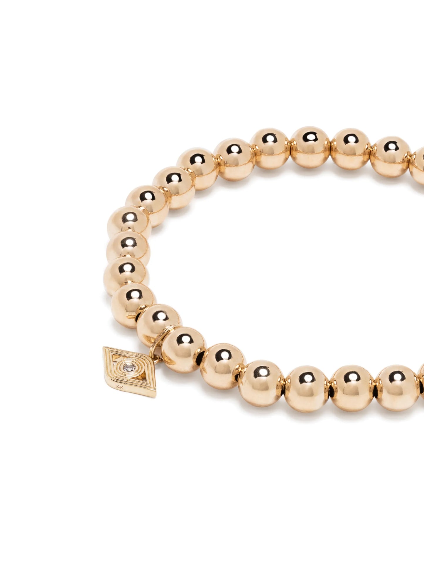 14kt yellow gold Evil Eye diamond charm bracelet